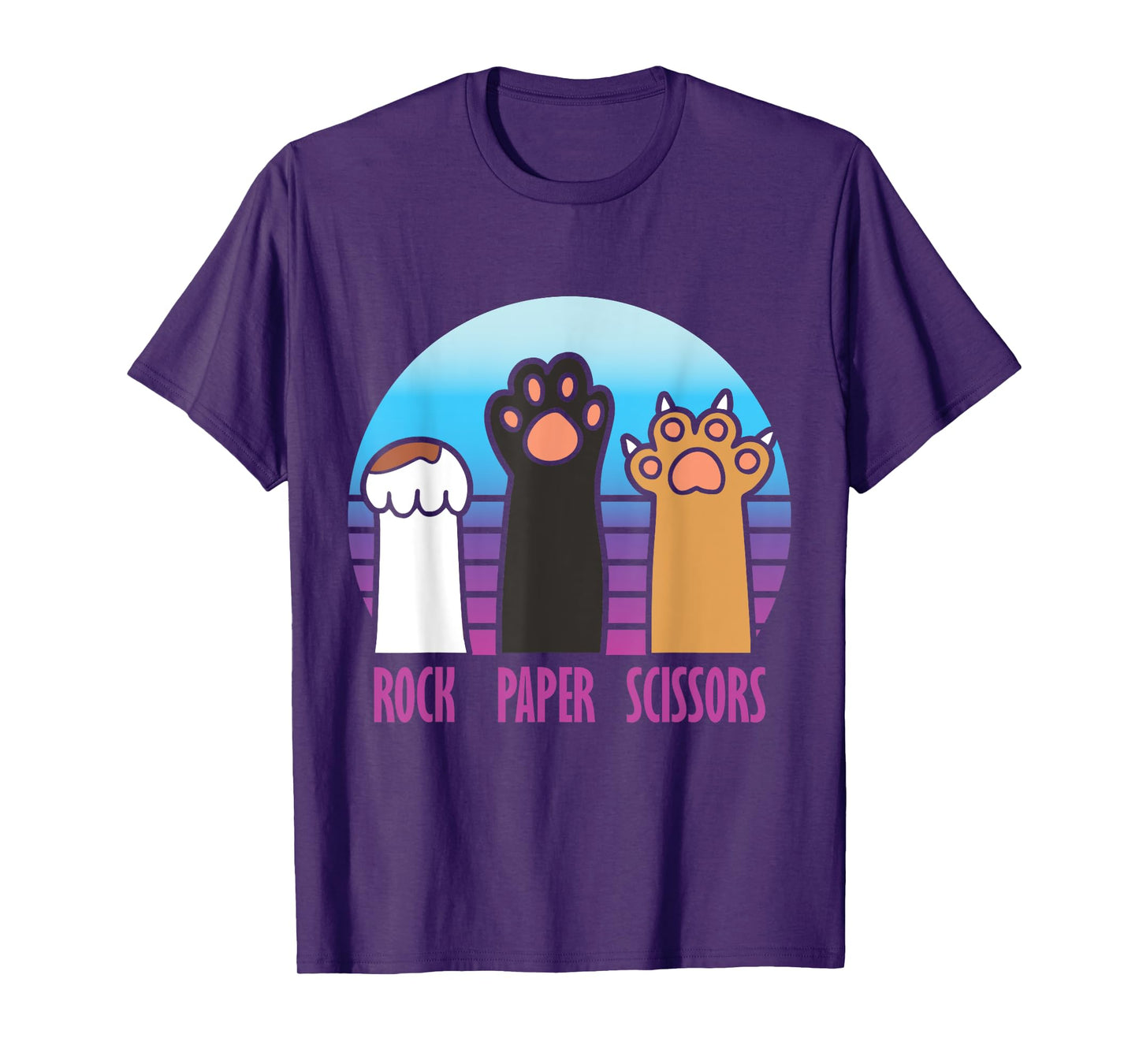Rock Paper Scissors Hand Game Meme Animal Paw Cat T-Shirt