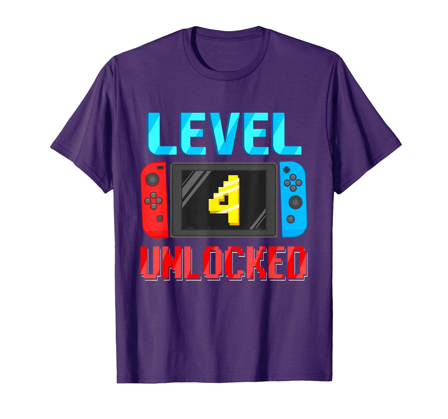 Level 4 Unlocked Birthday Video Gamer 4th Birthday Party T-Shirt
