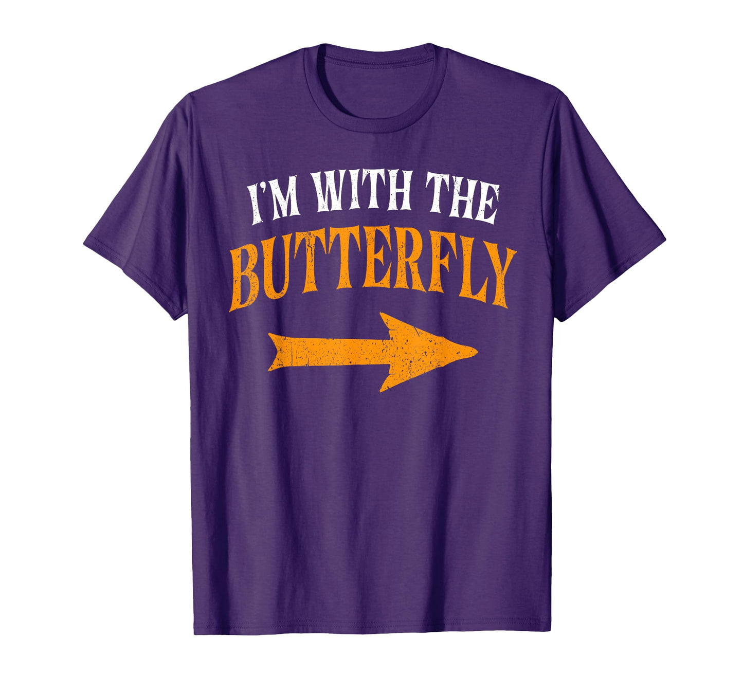 I'm With Butterfly Party Matching Couples Halloween Costume T-Shirt