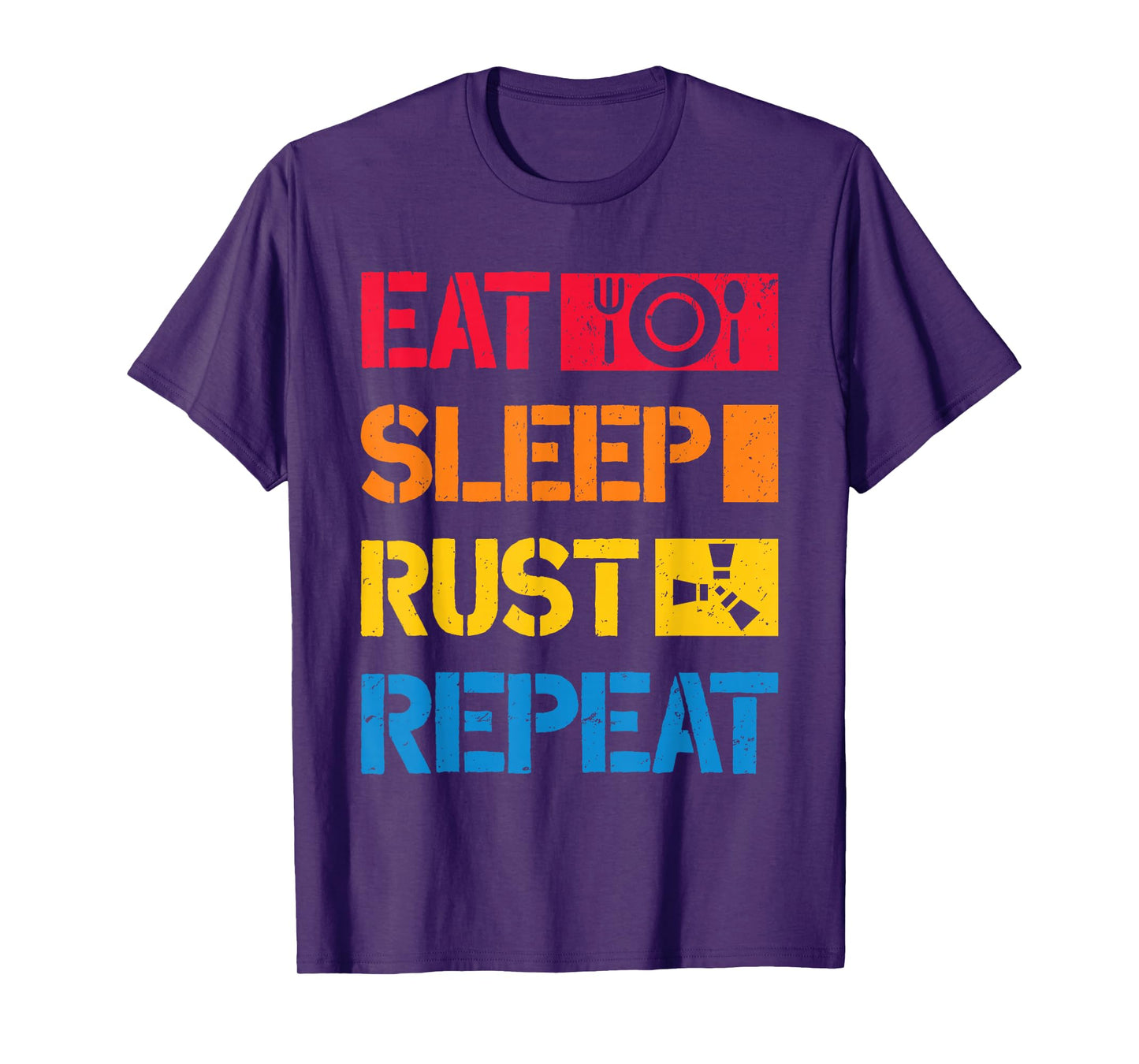 EAT SLEEP RUST REPEAT funny programmer coder programming T-Shirt