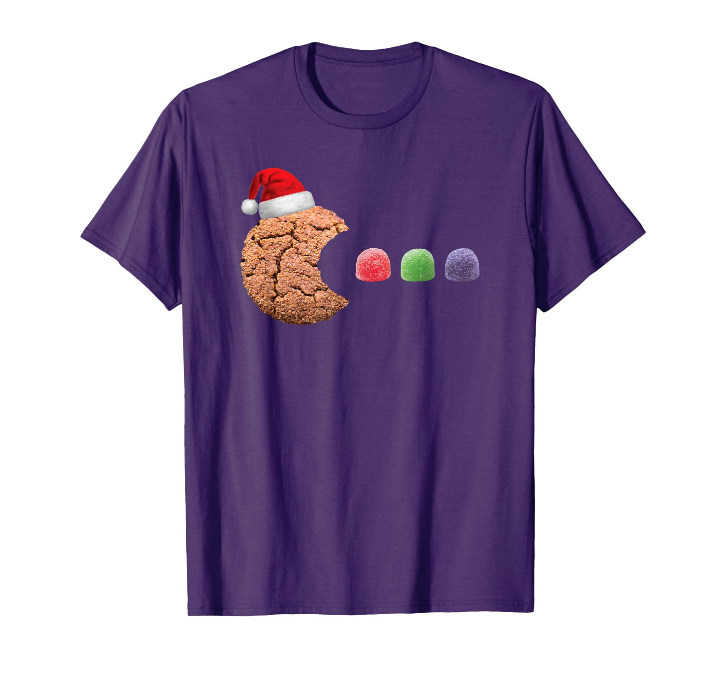 Funny 80's Retro Gamer Gingerbread Cookie Gumdrops Christmas T-Shirt
