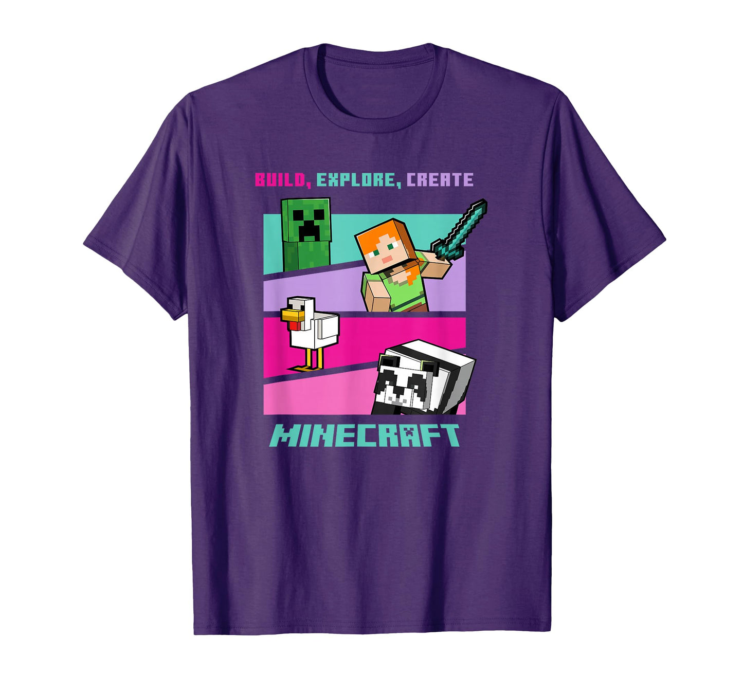 Minecraft Build Explore Create Group Poster T-Shirt