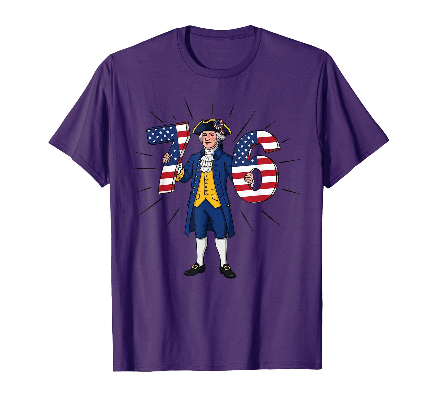 6-7 7-6 George Washington Six Seven American Flag T-Shirt