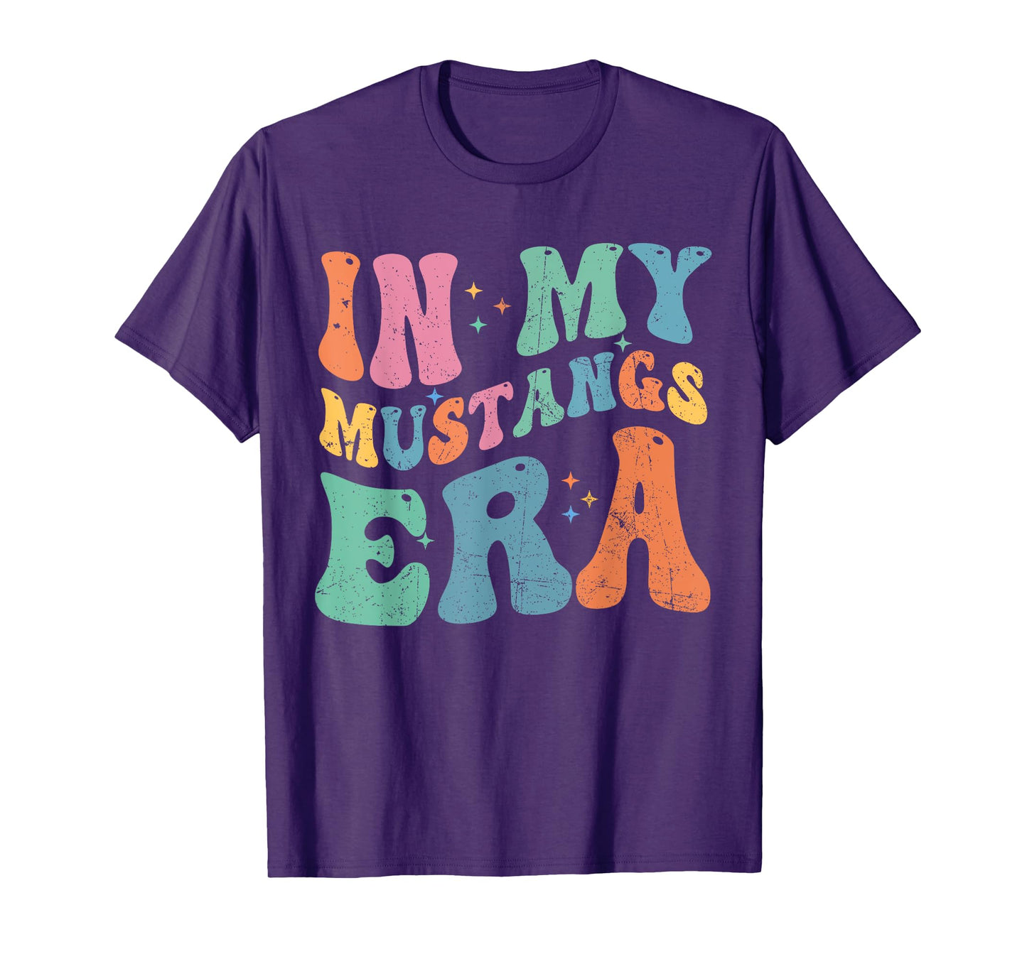 In My Mustangs Era Back to School Spirit Game Retro Groovy T-Shirt