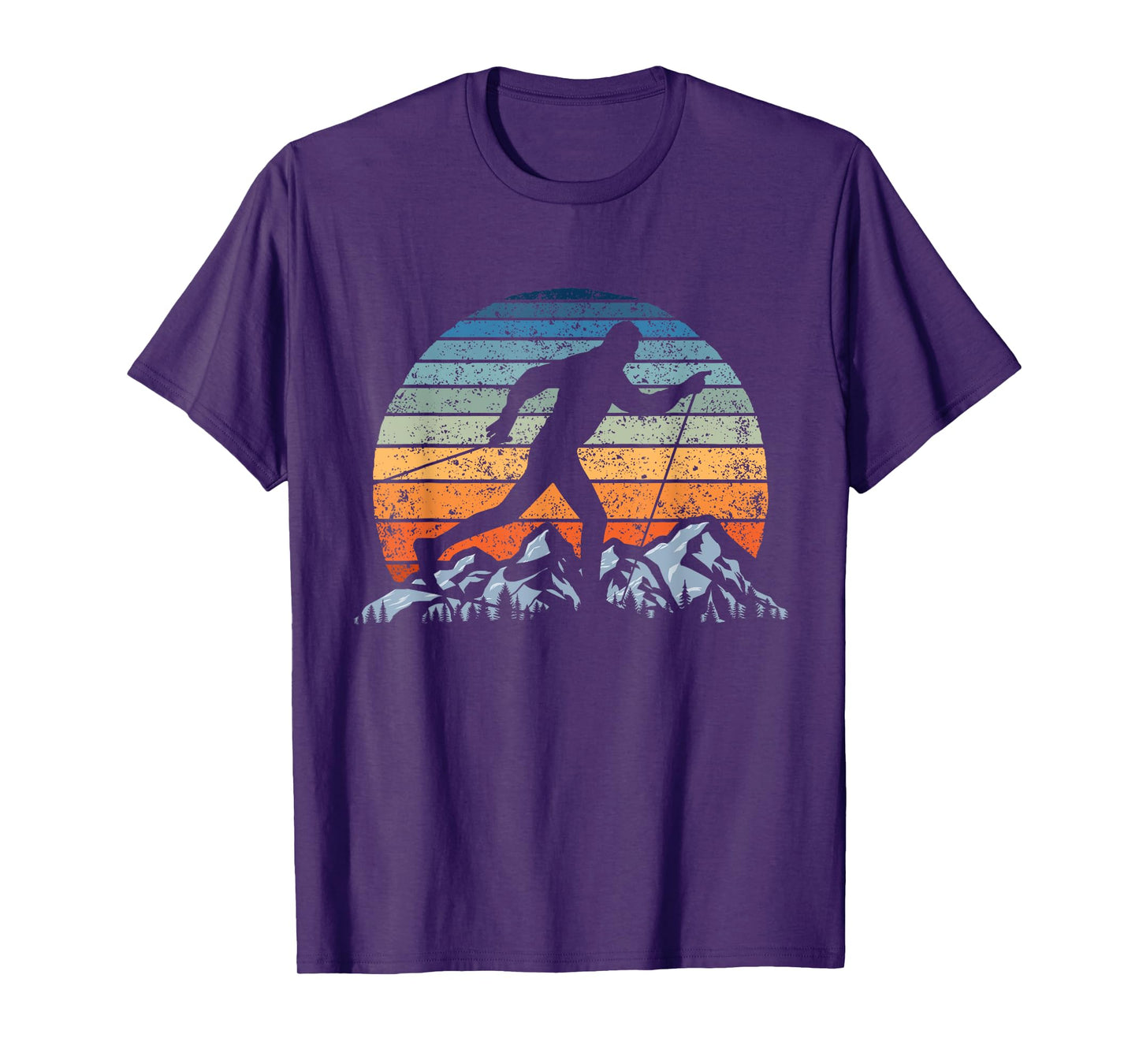 Winter Sports Vintage Sunset Cross-Country Skiing T-Shirt