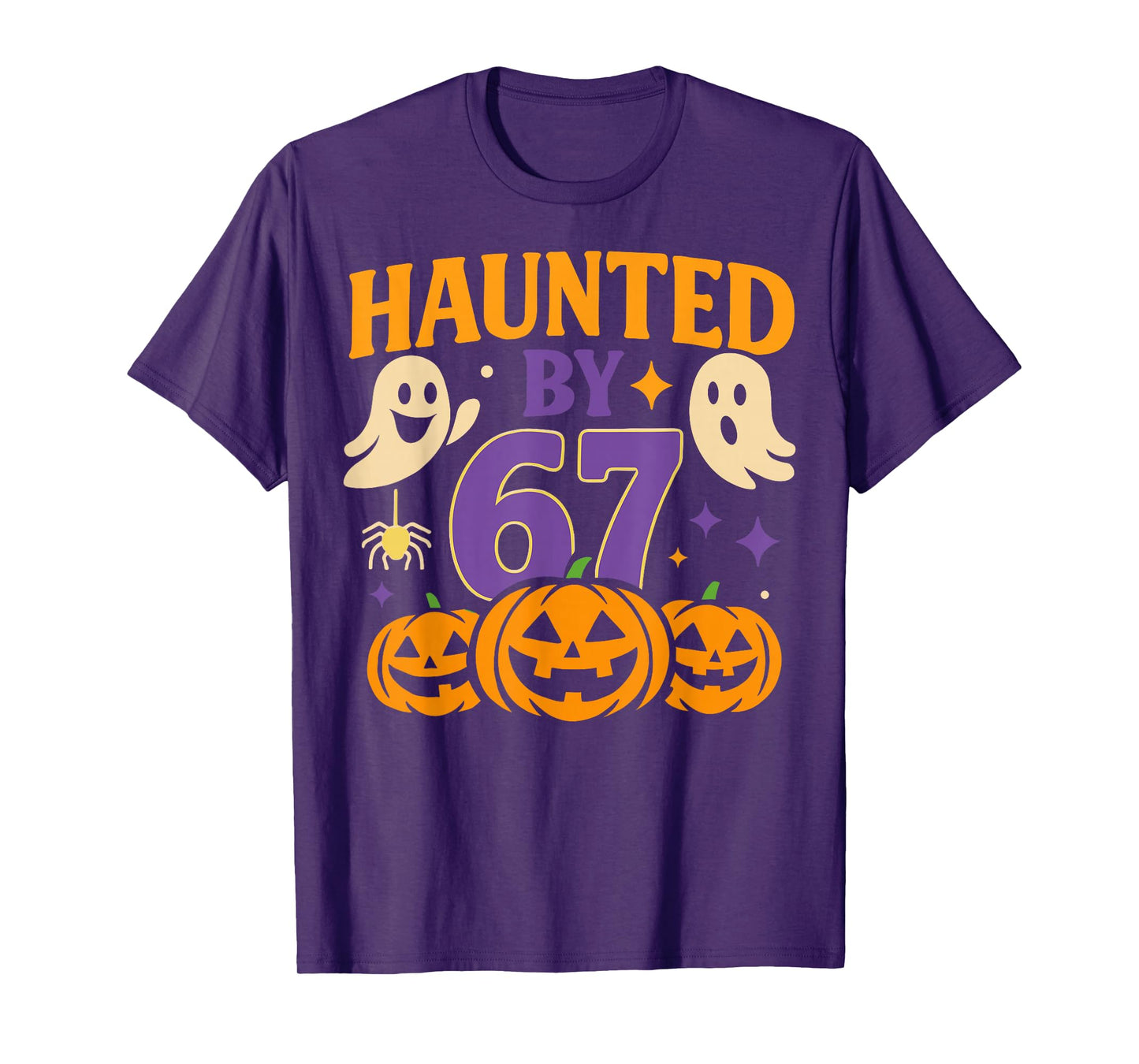 Haunted by 6 7 Funny Ghost and Pumpkin Halloween Costume T-Shirt