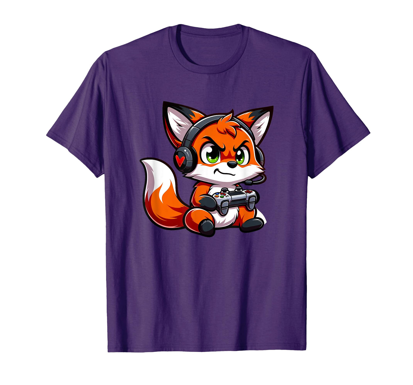 Funny Red Fox Gamer Video Games Boys Girls Kids T-Shirt