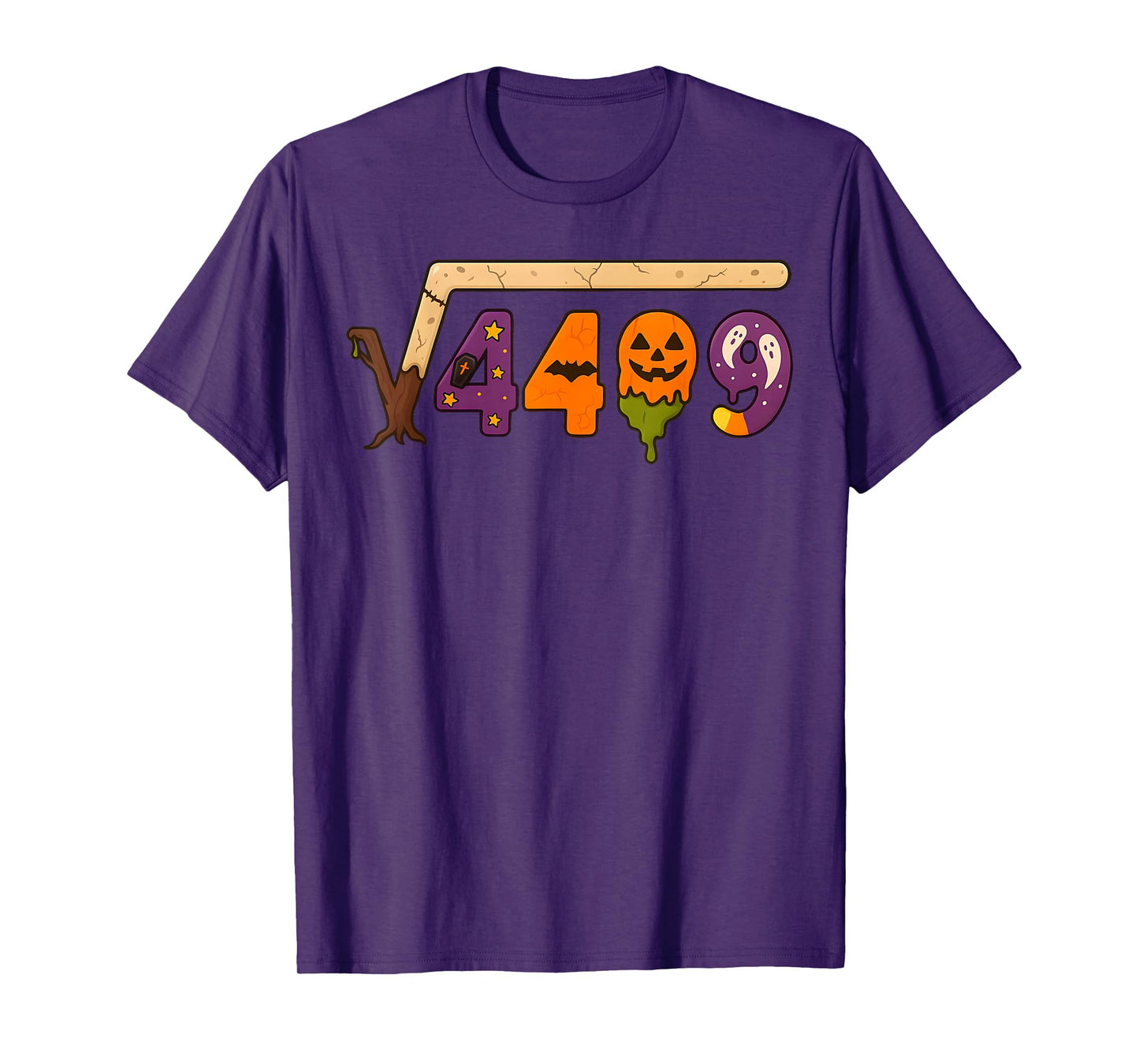 Funny 67 Meme Math Teacher 6 7 Halloween Square Root 4489 T-Shirt