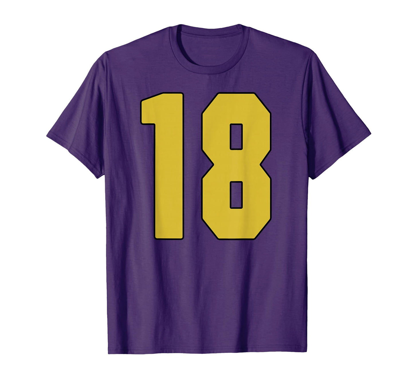 Old Gold Black Number 18 Jersey Player Uniform #18 T-Shirt