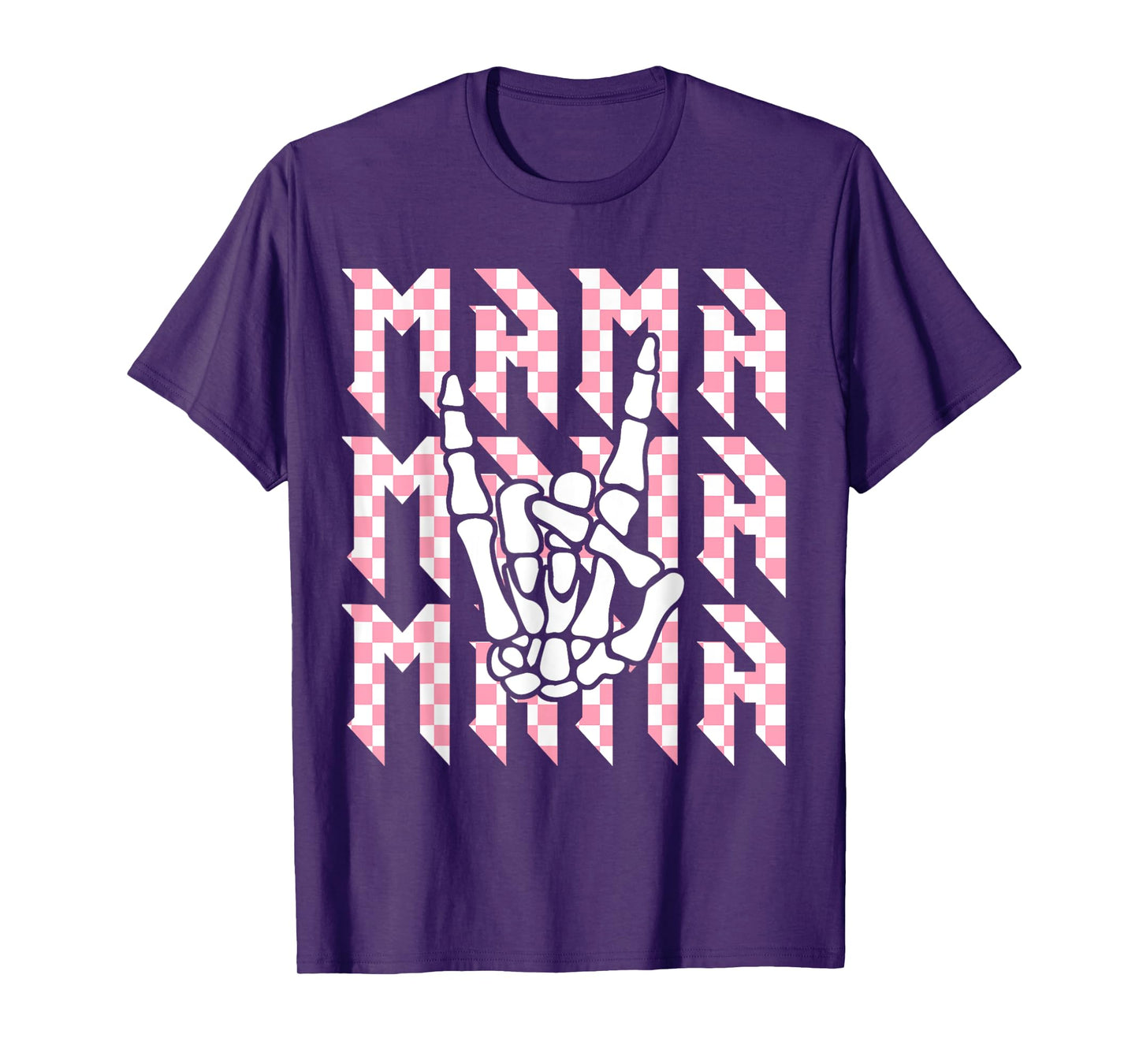 Mama Of The Bad Two The Bone Checkered Mama 2nd Birthday T-Shirt