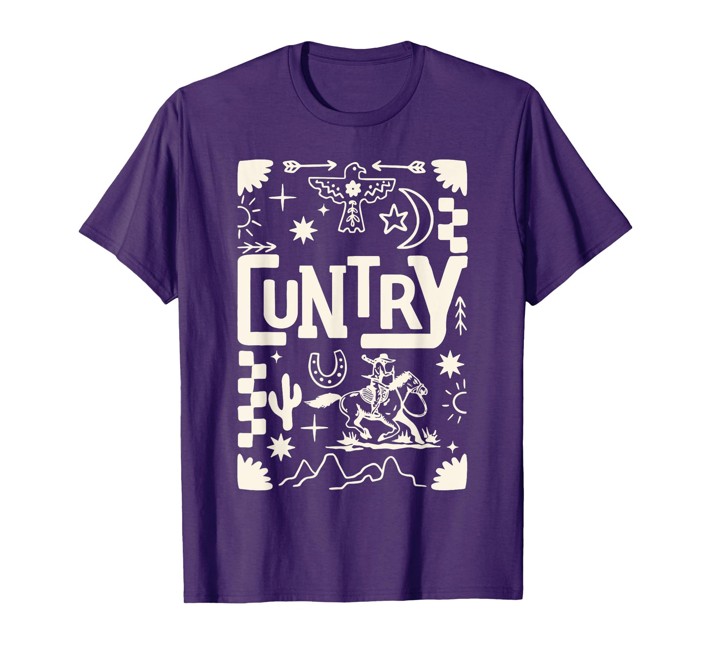 Retro CUNTRY Country Cowboy Cowgirl Western Rodeo T-Shirt