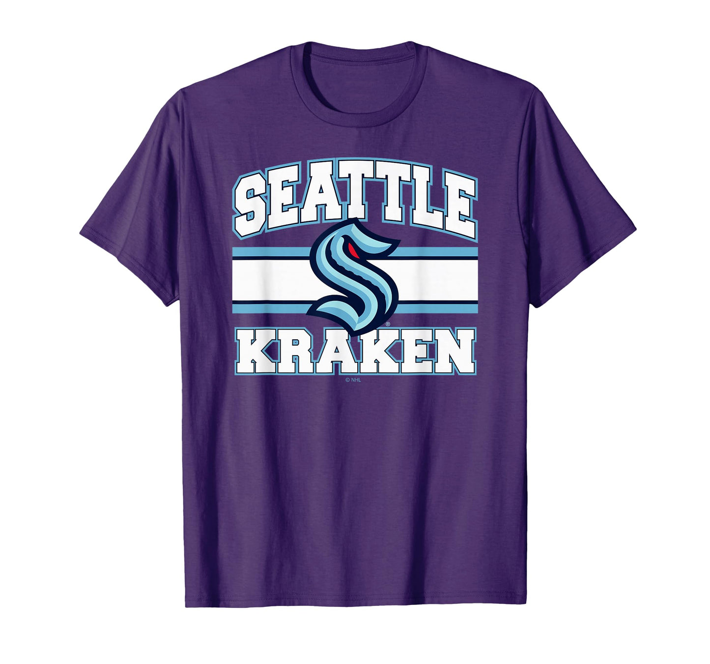 Seattle Kraken Stripe Black Officially Licensed T-Shirt
