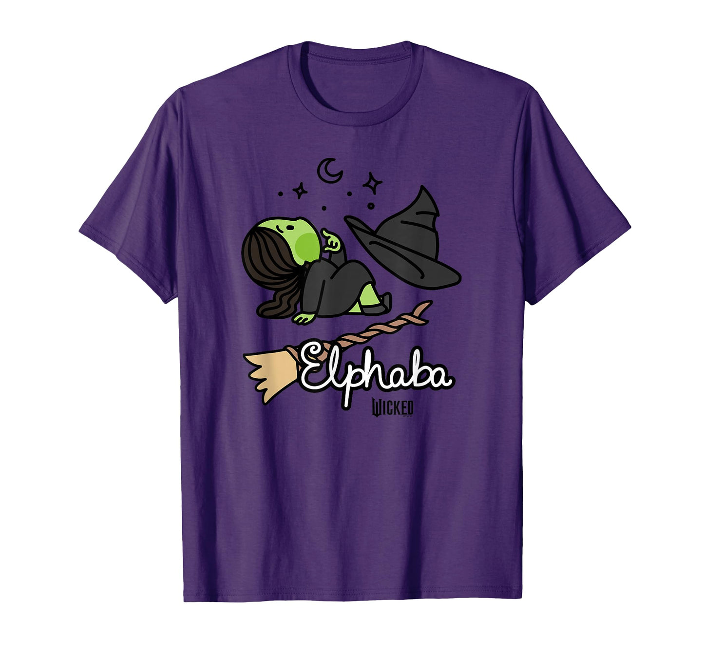 Wicked Logo Elphaba Daydreaming Playful Cartoon Style T-Shirt