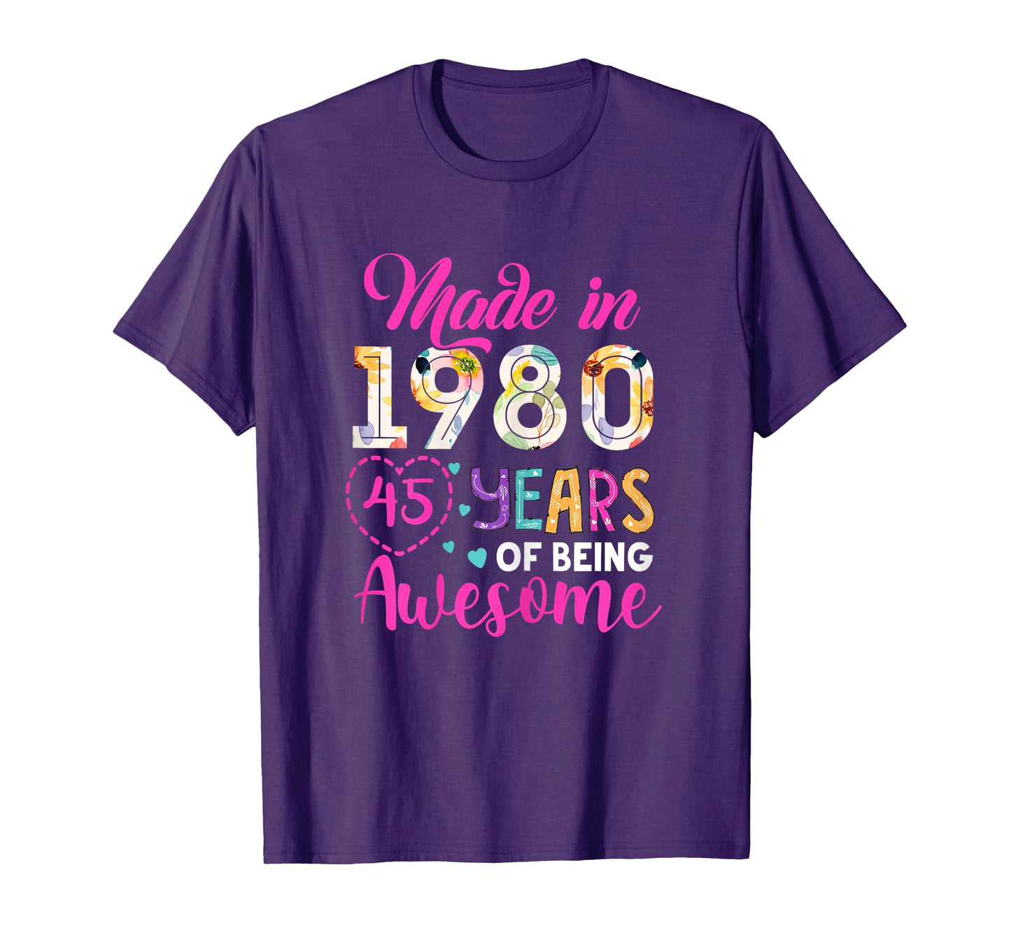 45 Year Of Being Awesome Made In 1980 Birthday Gifts Vintage T-Shirt