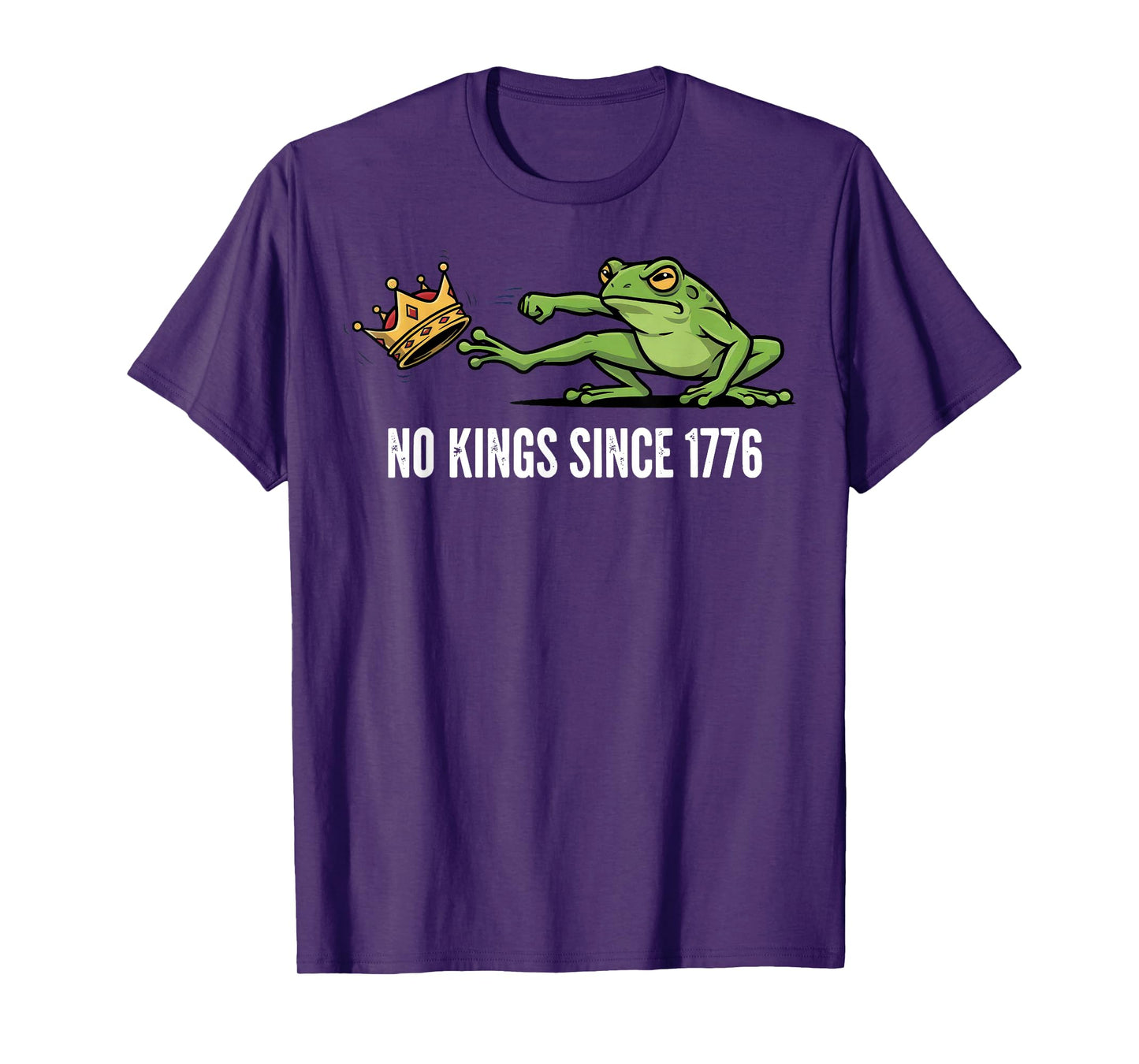 No Kings Since 1776 Portland Frog Kicking Crown T-Shirt
