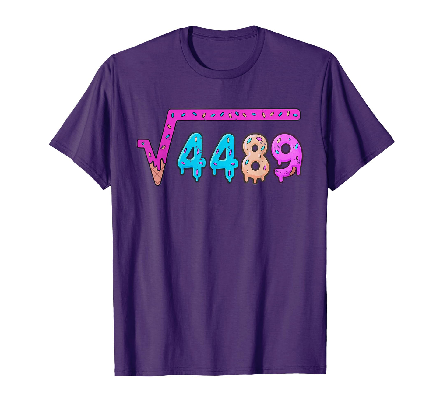 67 Ice Cream Drip Meme Square Root 4489 Six Seven 6 7 Math T-Shirt