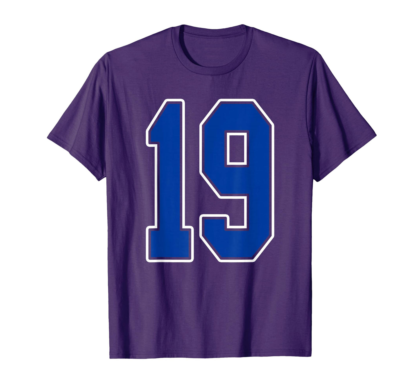 Royal Blue and White Number 19 Jersey Player Uniform #19 Fan T-Shirt
