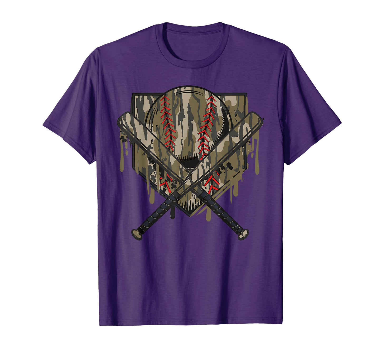 Baseball Drip for Boys Ice Cream Drip Old Camo Baseball Boys T-Shirt