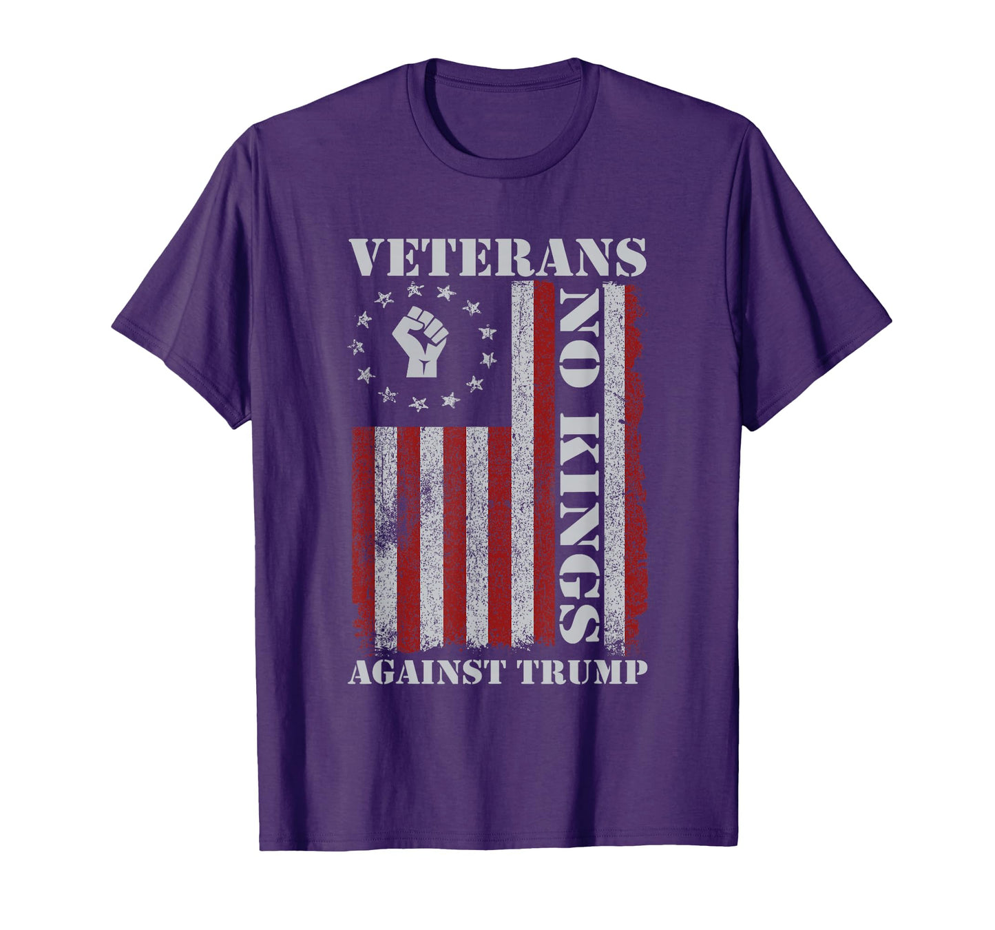 Military Veterans Protest USA Flag No Kings America Protest T-Shirt