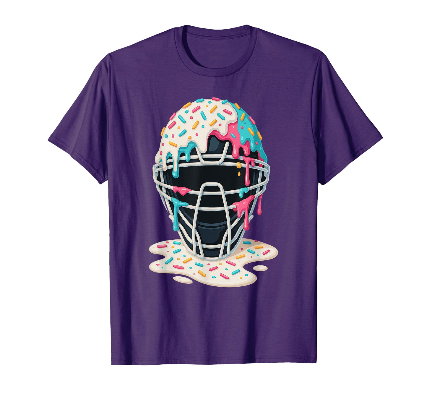 Ice Cream Drip Catcher Mask Summer Baseball T-Shirt