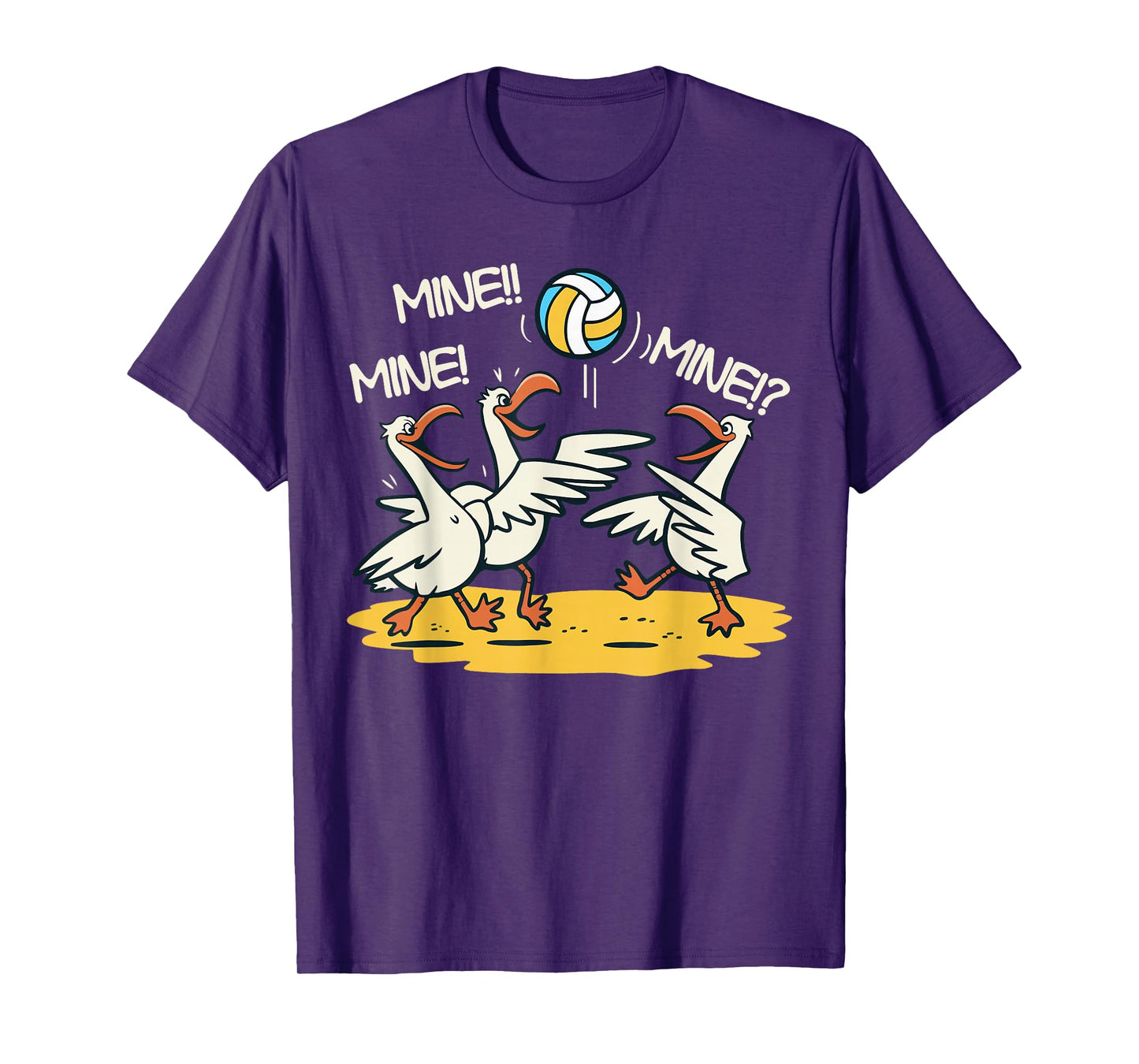 Funny Bird Playing Volleyball Mine Game Day Beach Sports T-Shirt