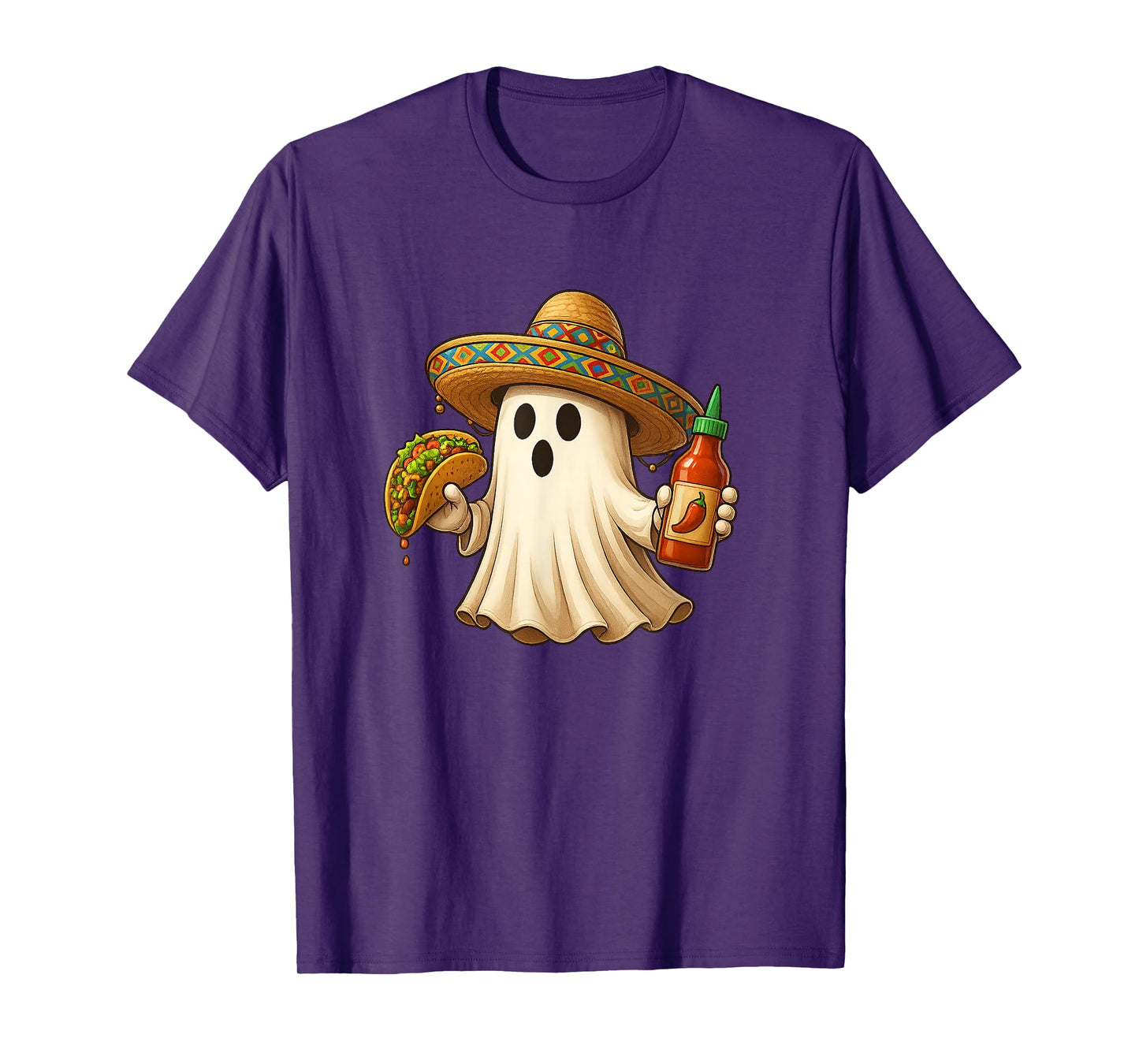 Tacos Halloween Mexican Food Halloween Tacos Chef Ghost T-Shirt