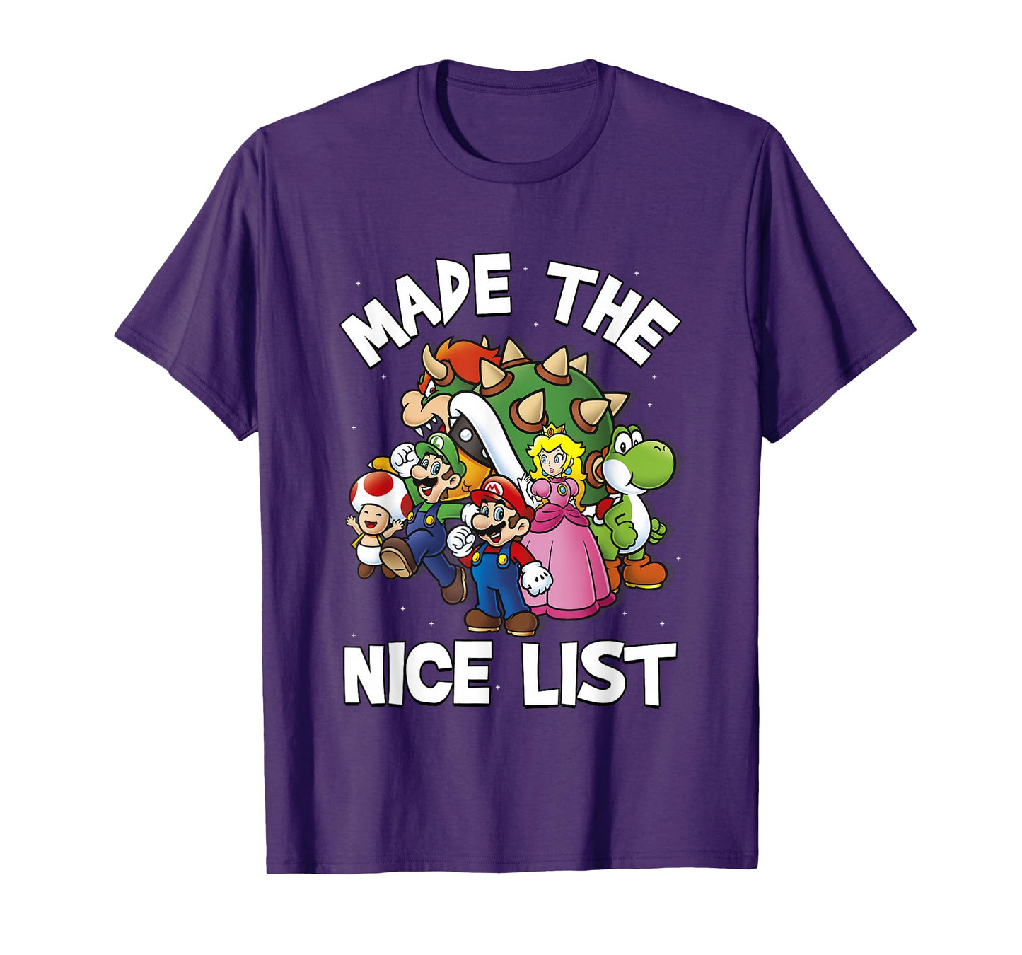 Super Mario Christmas Made The Nice List Group Shot T-Shirt