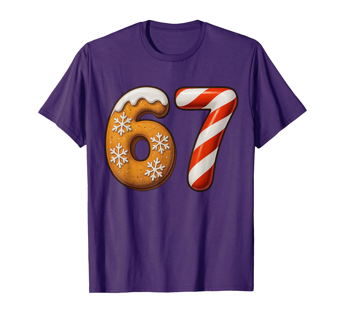 67 Six Seven 6-7 Gingerbread Candy Cane Christmas Kids Meme T-Shirt
