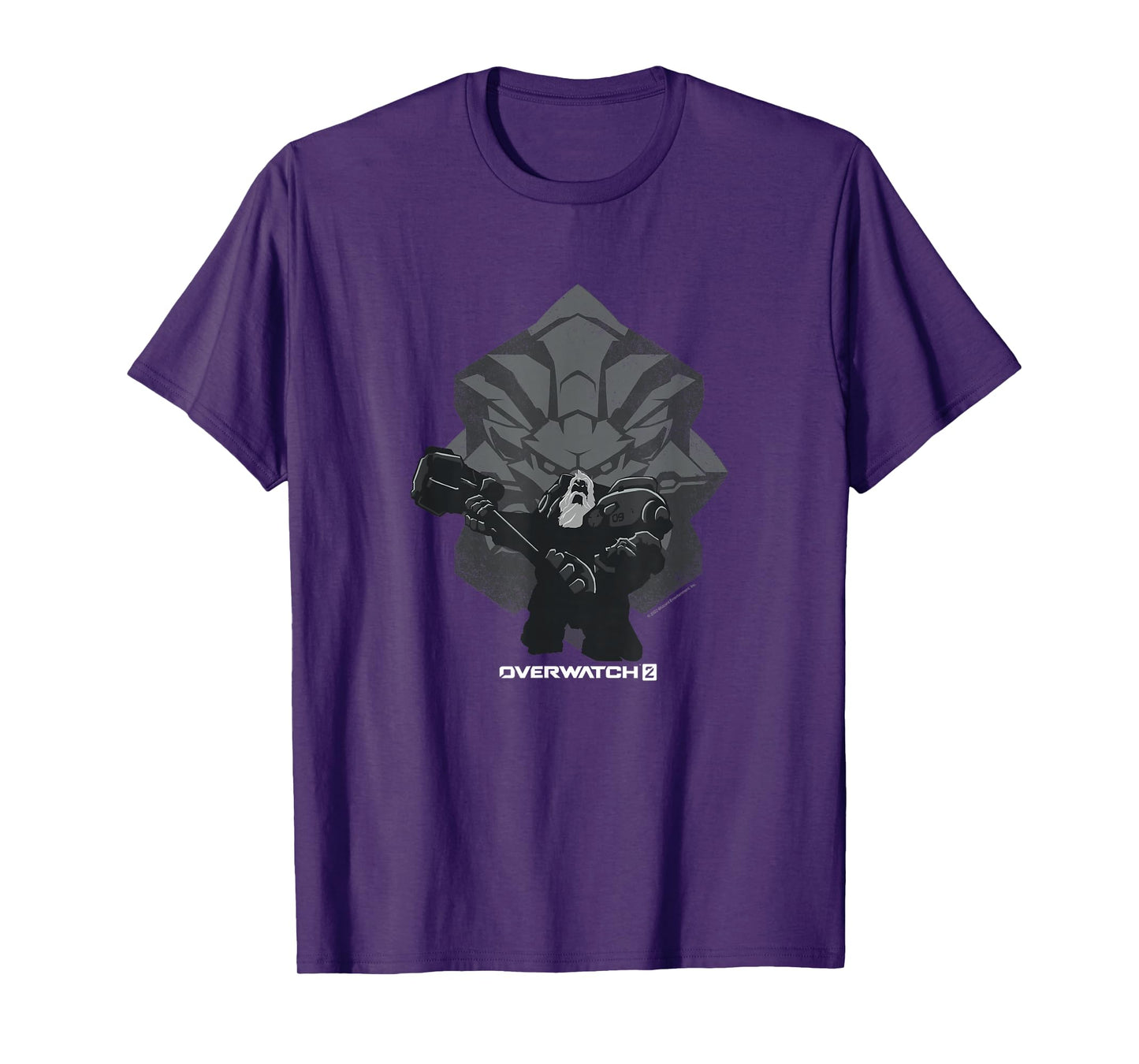 Overwatch 2 Powerful Strong Reinhardt Silhouette Chest Logo T-Shirt