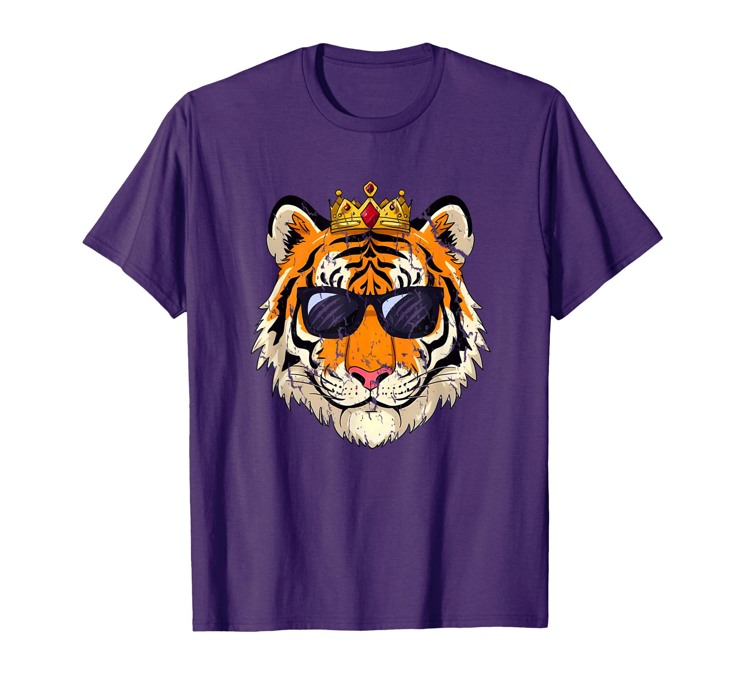 Tiger King Crown Sunglasses Pajama Birthday Zoo Costume Kids T-Shirt