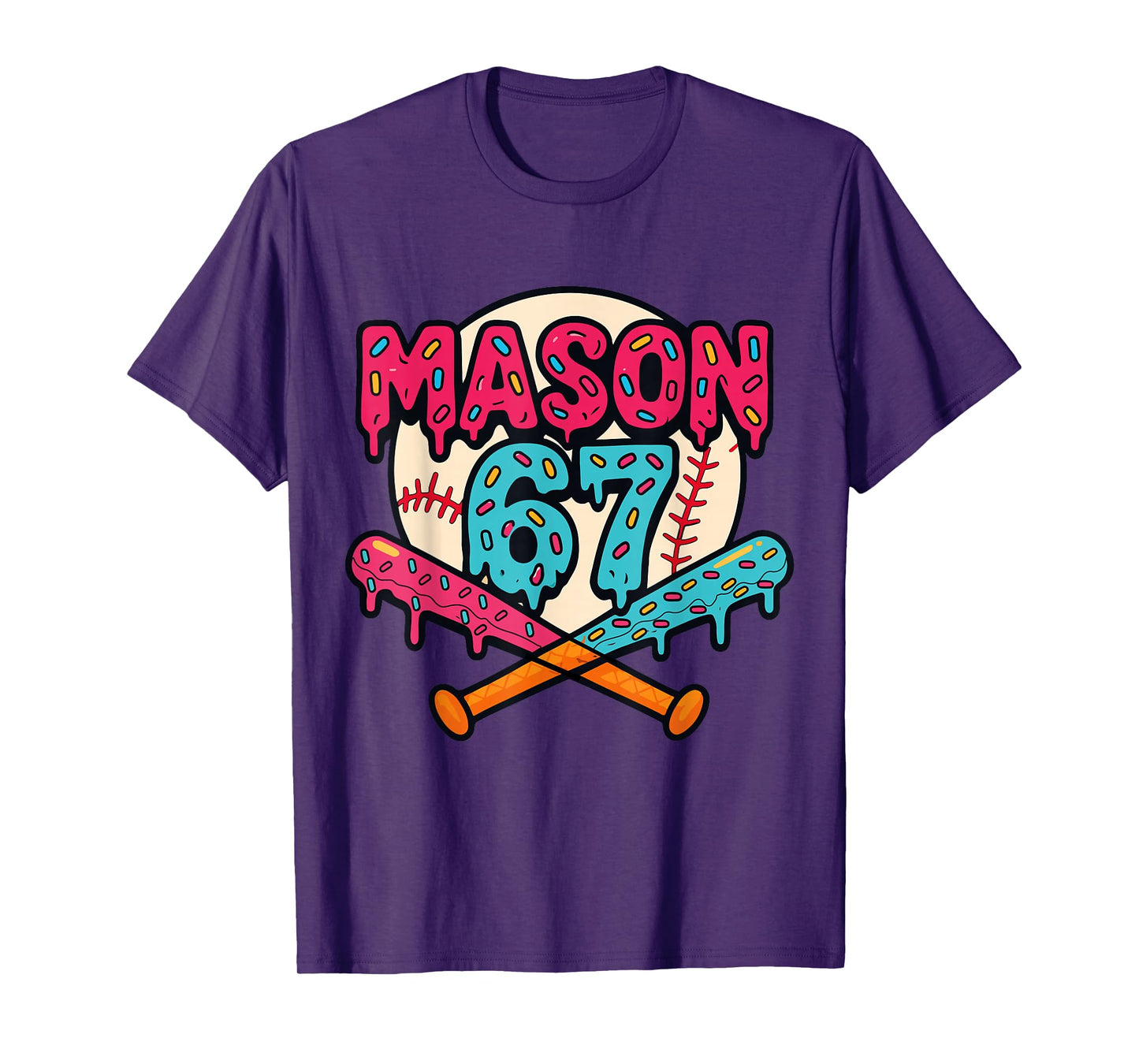 Mason 67 Funny Ice Cream Drip Baseball Meme Graphic T-Shirt