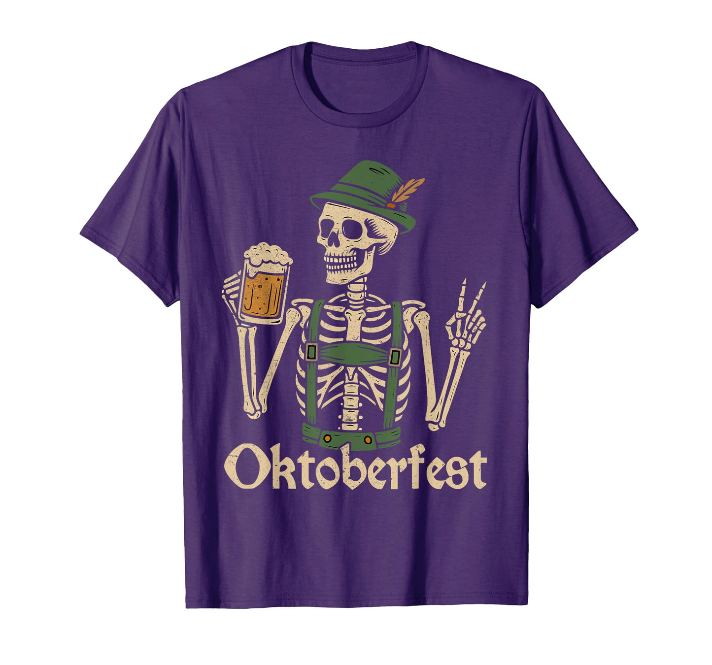 Vintage Oktoberfest Skeleton Funny German Men Women T-Shirt