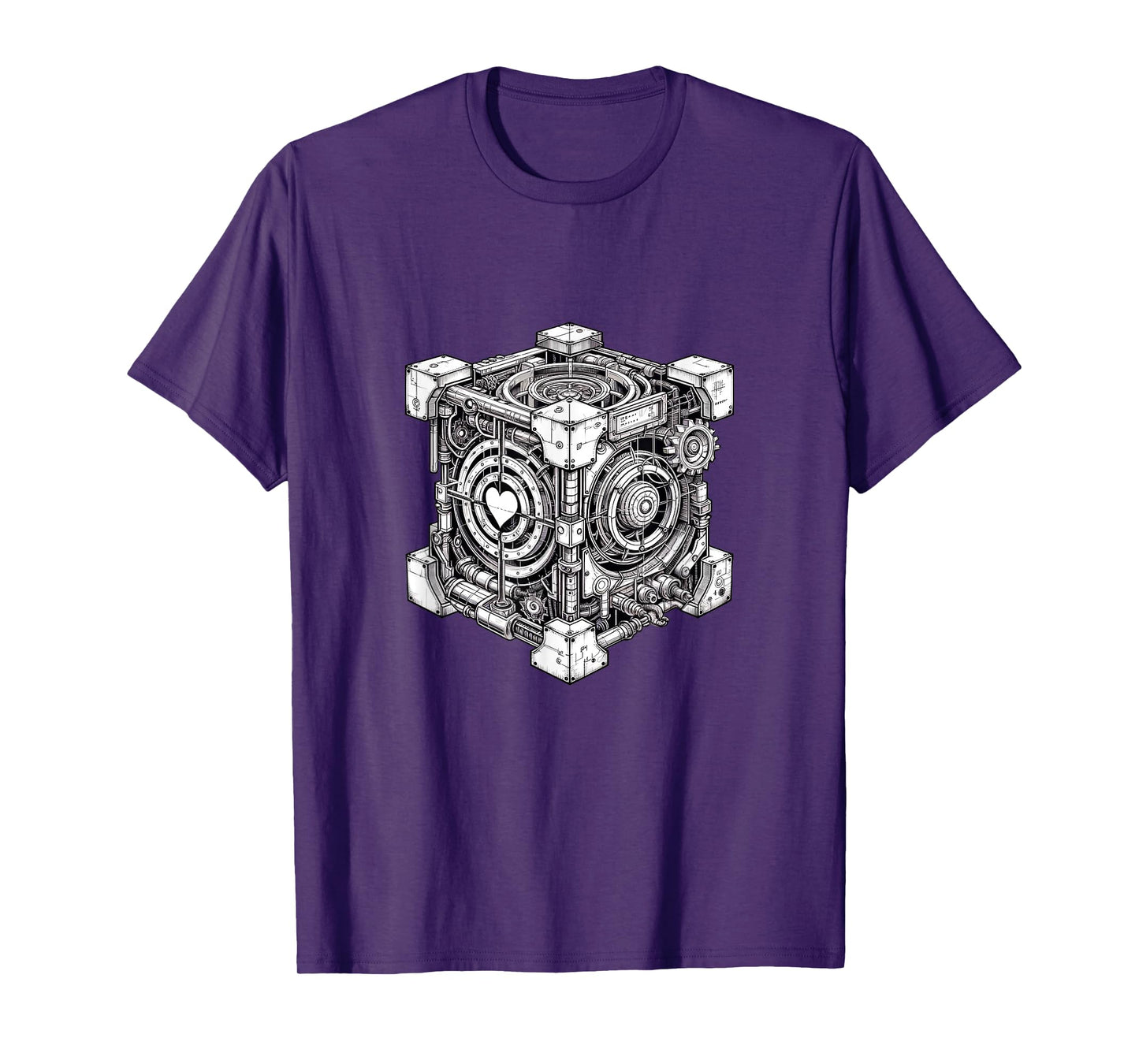 Steampunk Companion Cube with Portal-shaped Apertures T-Shirt
