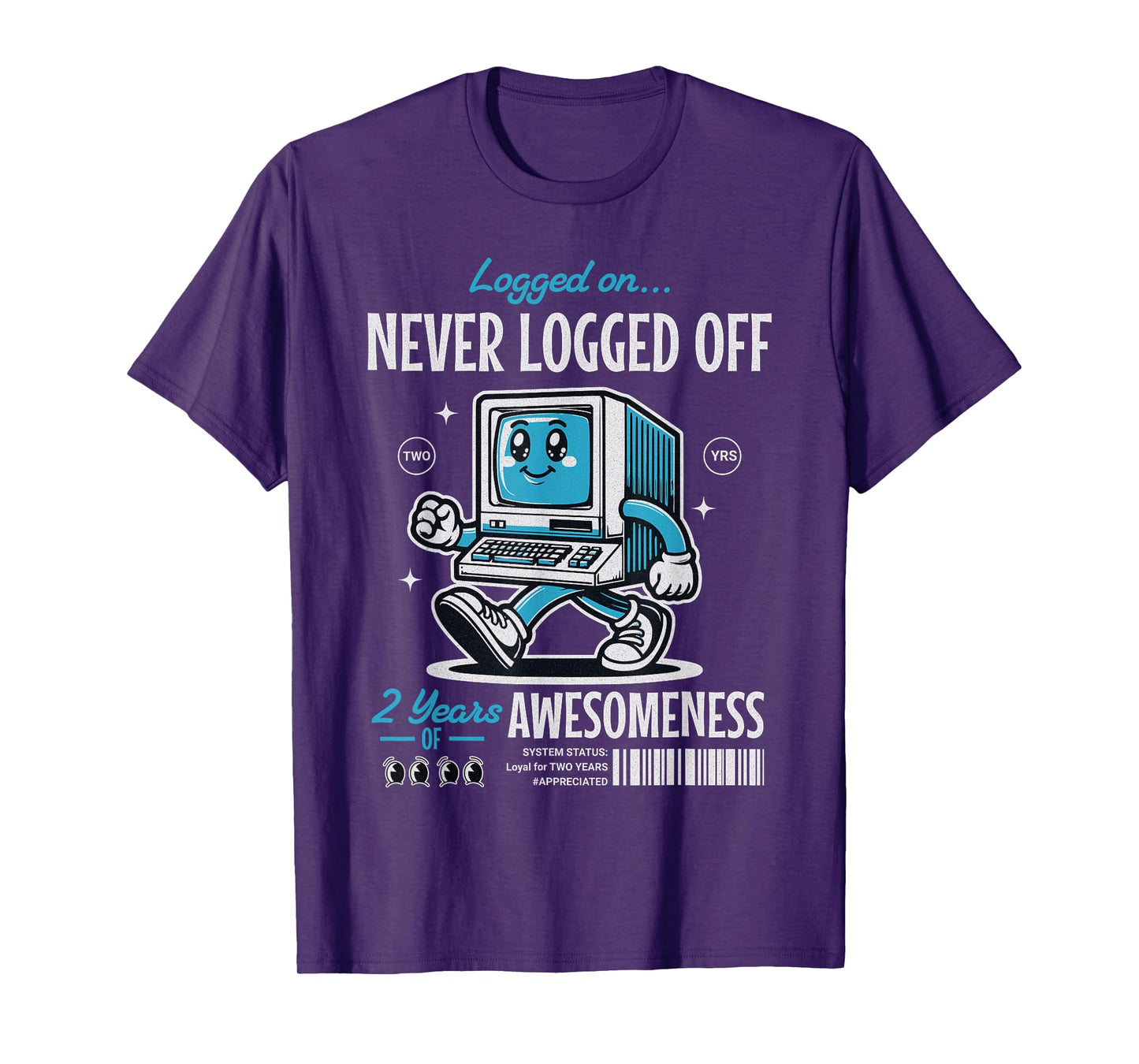 2 Year Work Anniversary Funny Computer Corporate Milestone T-Shirt