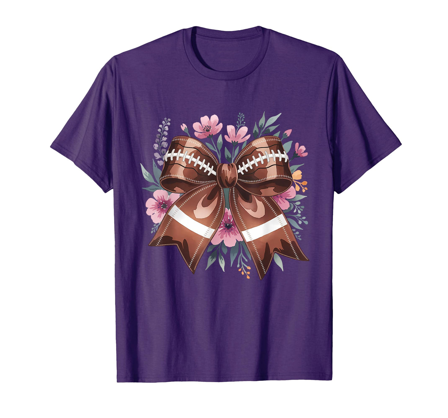 American Football Coquette Bow Cute Football Mom T-Shirt