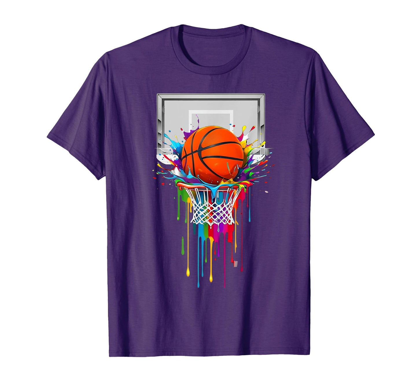 Basketball Colorful Drip Graphic Men Women Boy Kid T-Shirt
