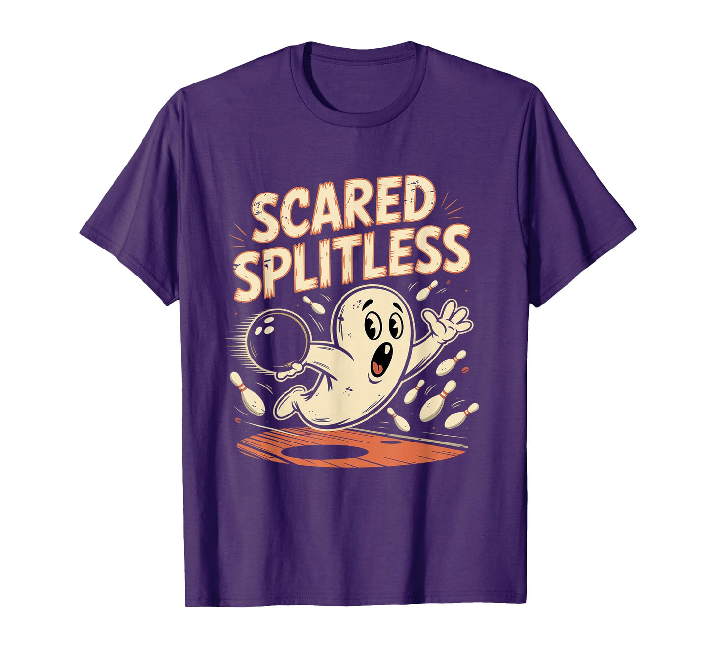 Scared Splitless Bowling Halloween Fun Design T-Shirt