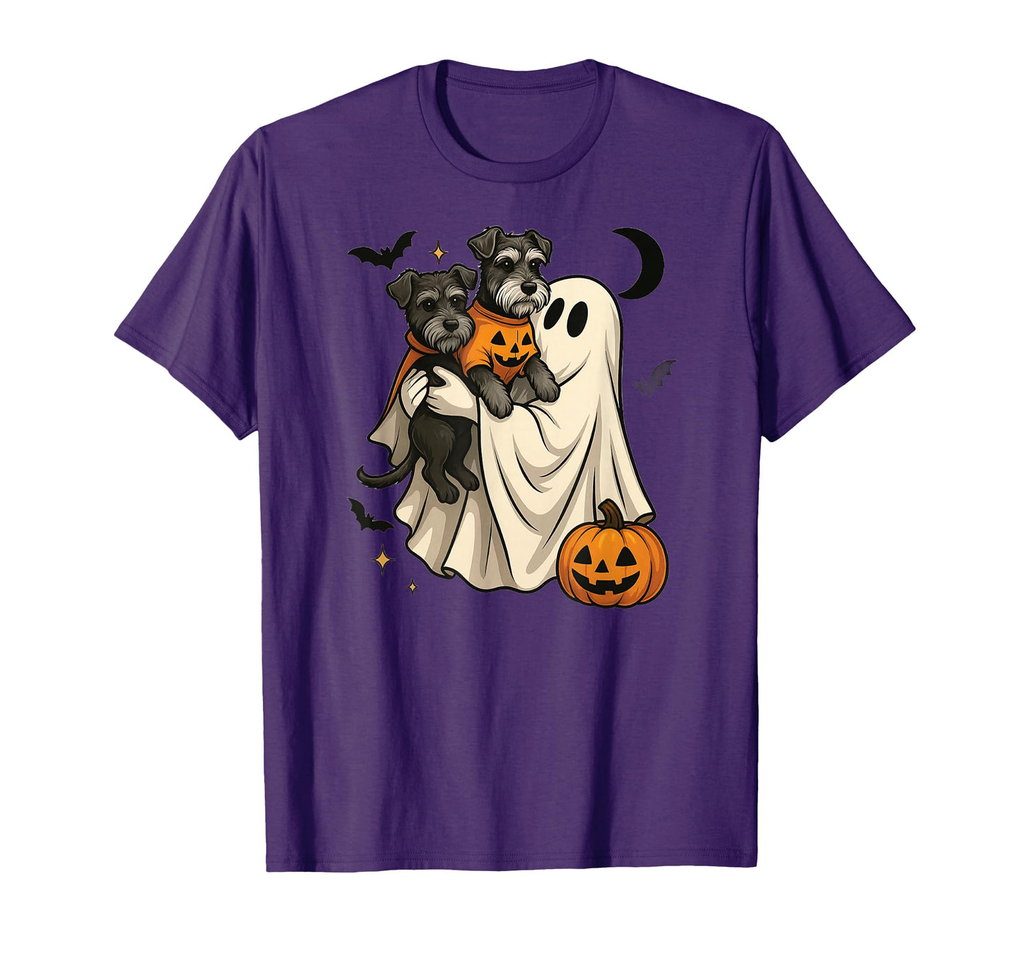 ghost Miniature Schnauzer Dog halloween T-Shirt