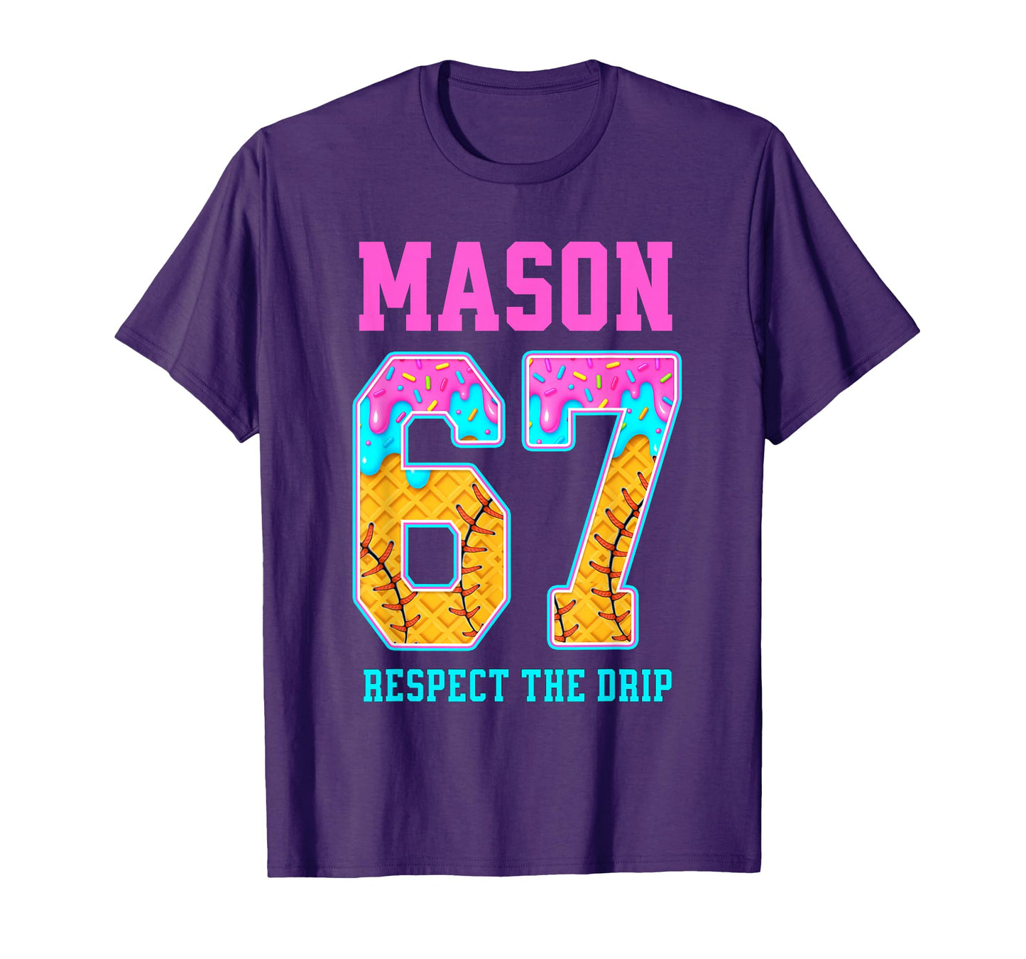 6 7 Mason Baseball Drip T-Shirt