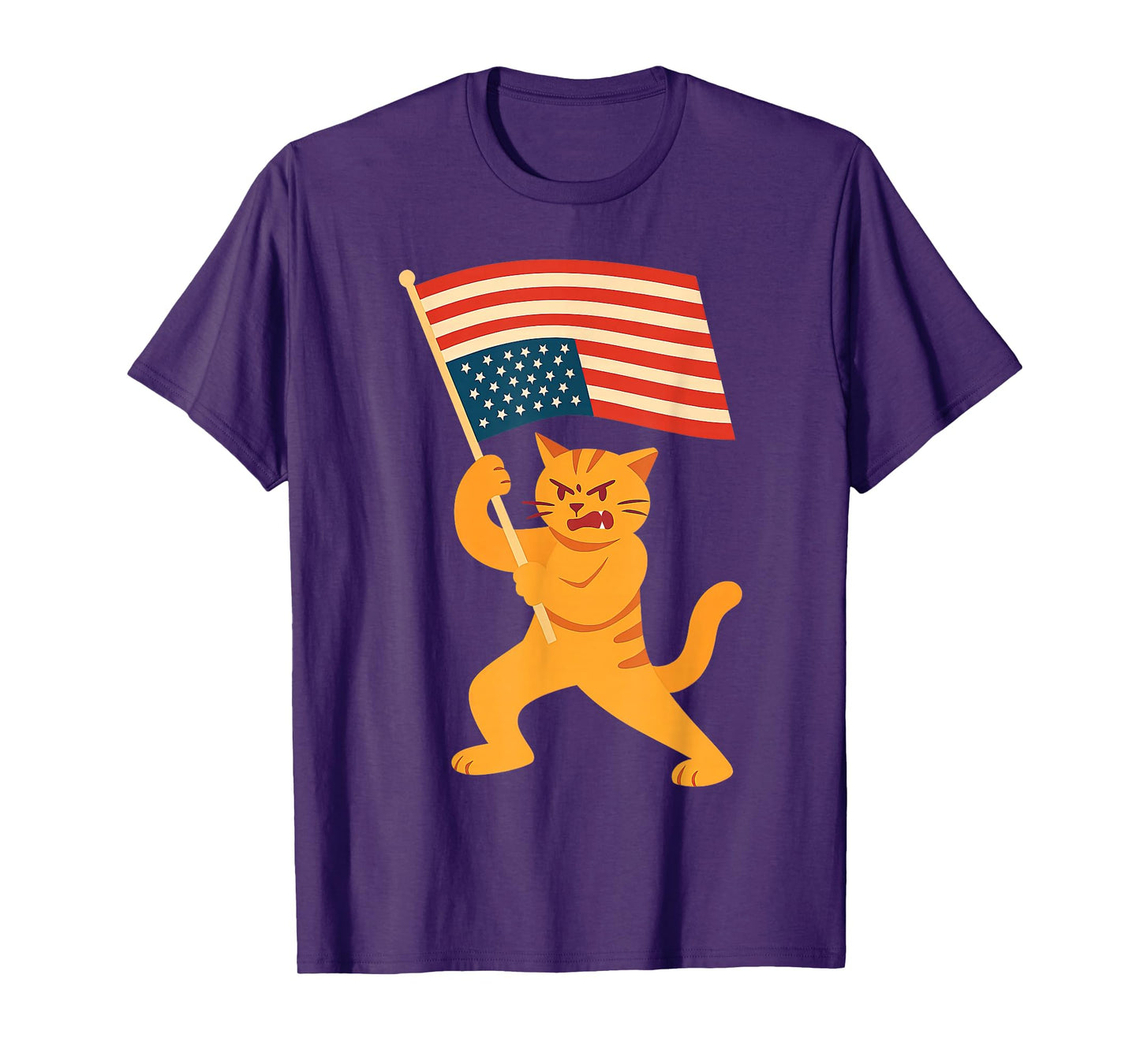 American Flag Upside Down Cat Protesting T-Shirt