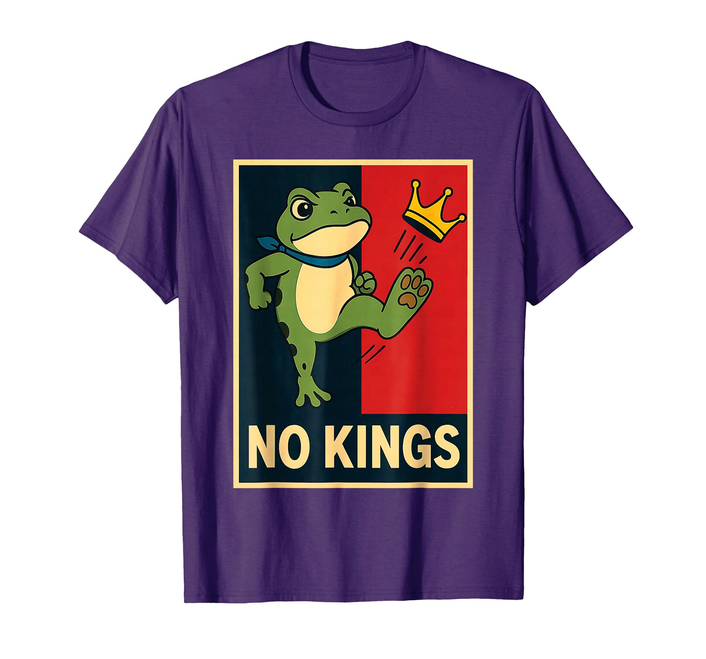 No Kings Frog Portland Men Women Vintage T-Shirt