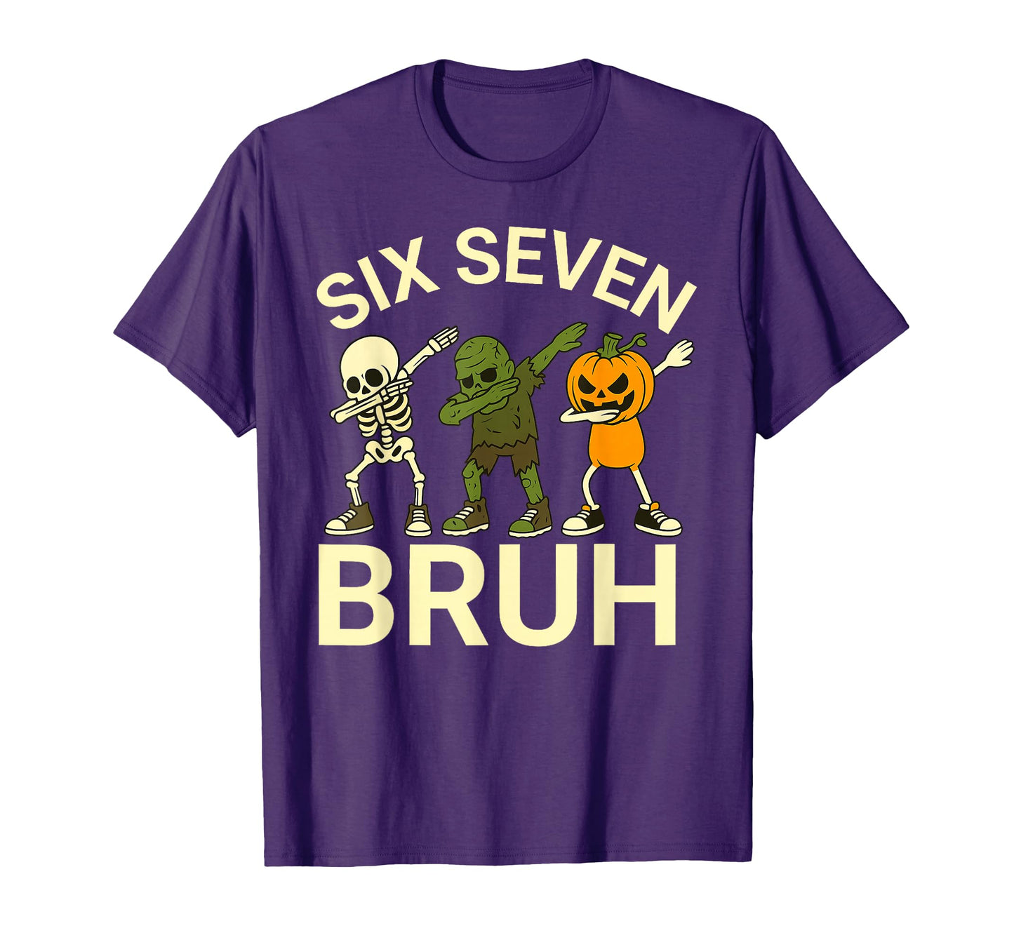 67 Halloween Funny Six Seven Meme Brainrot Pumpkin Kids Bruh T-Shirt