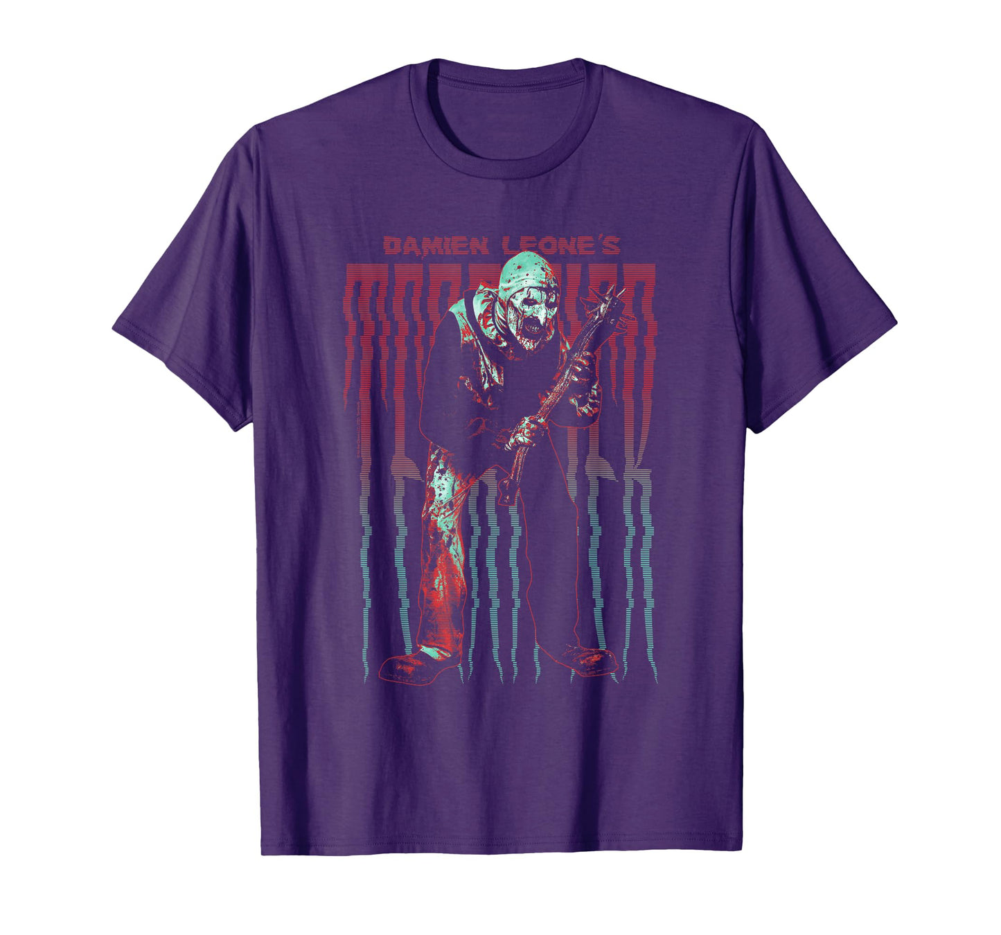 Terrifier Stretched Out Logo with Art The Clown Horror Movie T-Shirt