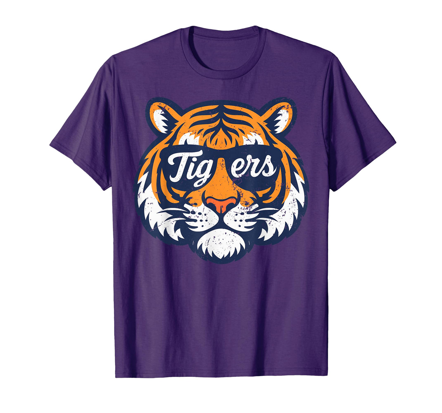 Vintage Tiger Wearing Sunglasses Retro Graphic Tee Tiger T-Shirt