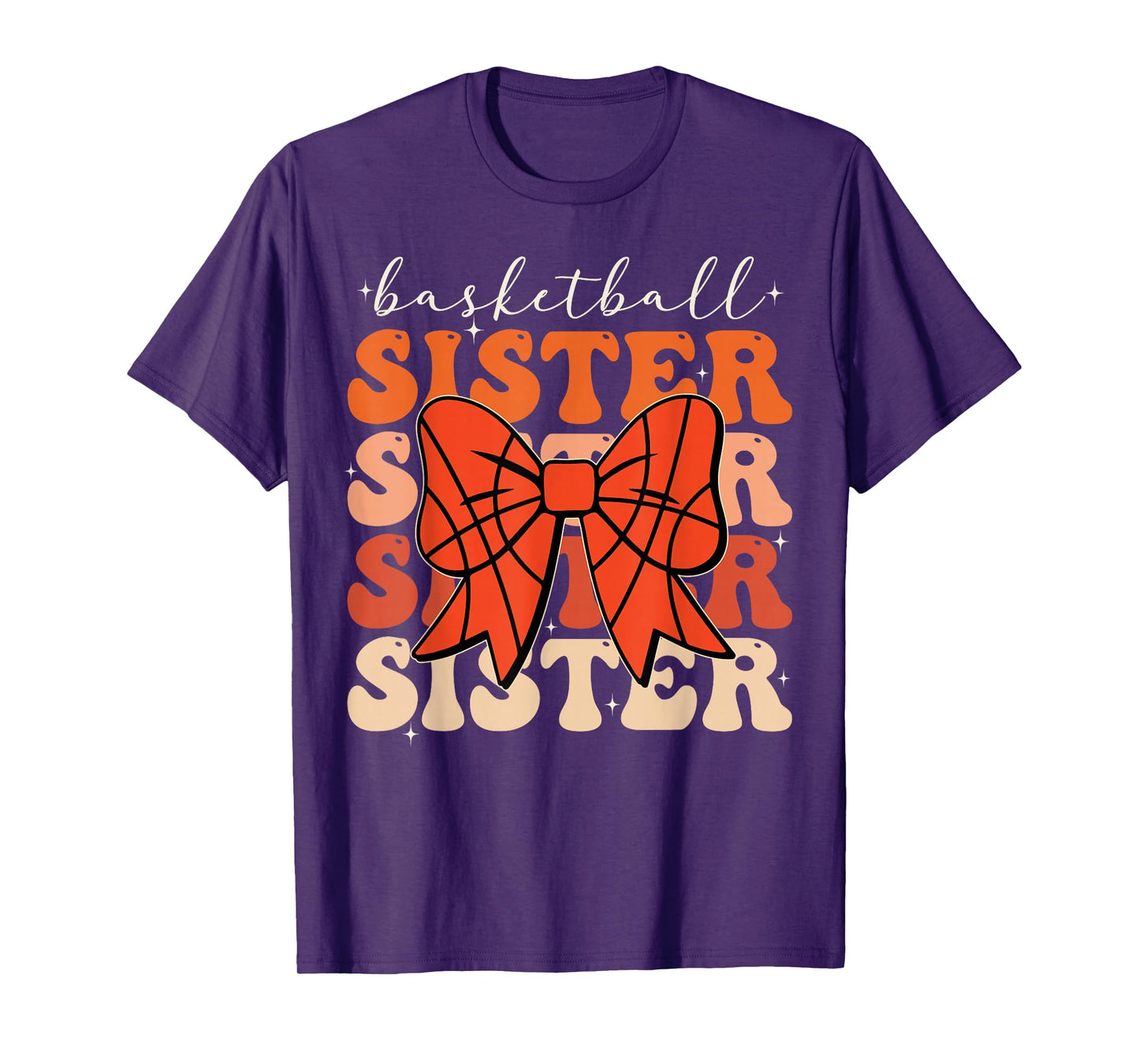 Basketball Sister Vintage Sport Lover Sister Mothers Da T-Shirt