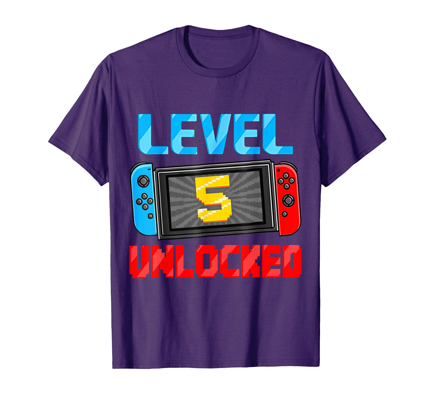 Level 5 Unlocked Gamer 5th Birthday Gift Video Game Boys T-Shirt
