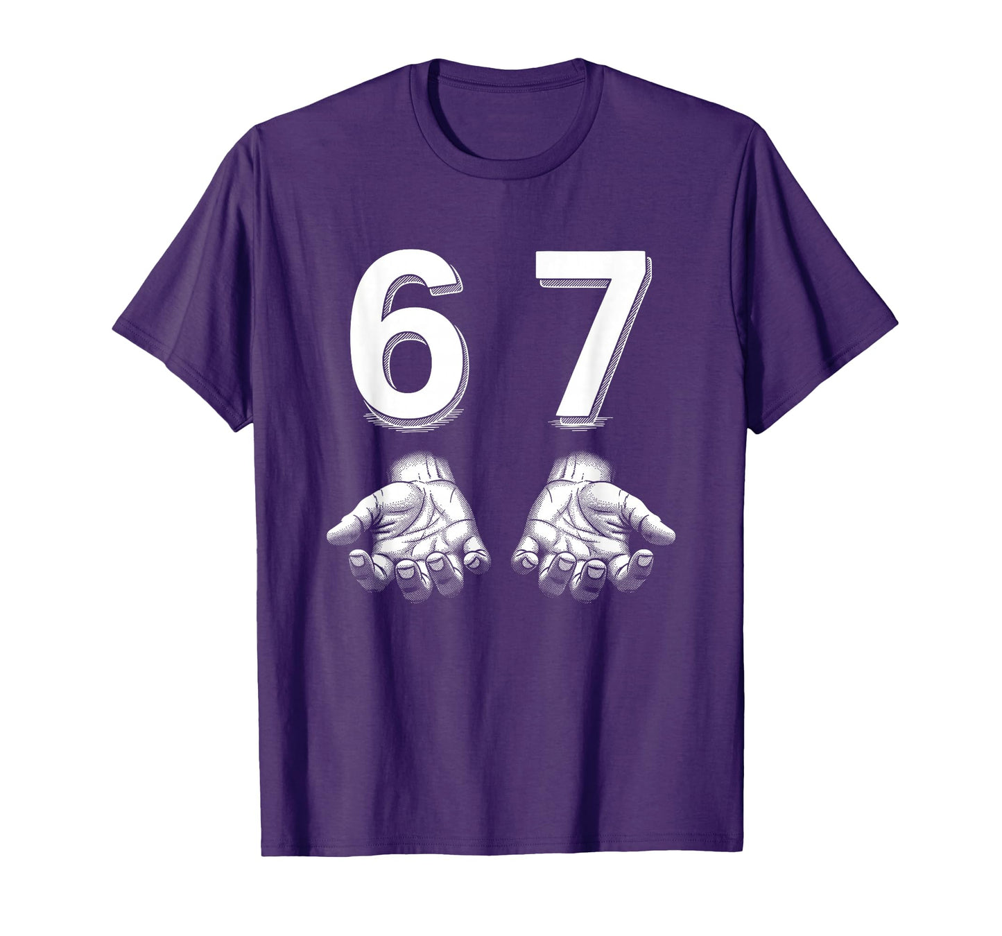 Funny Six Seven 67 Meme Gen Alpha Slang Hands T-Shirt