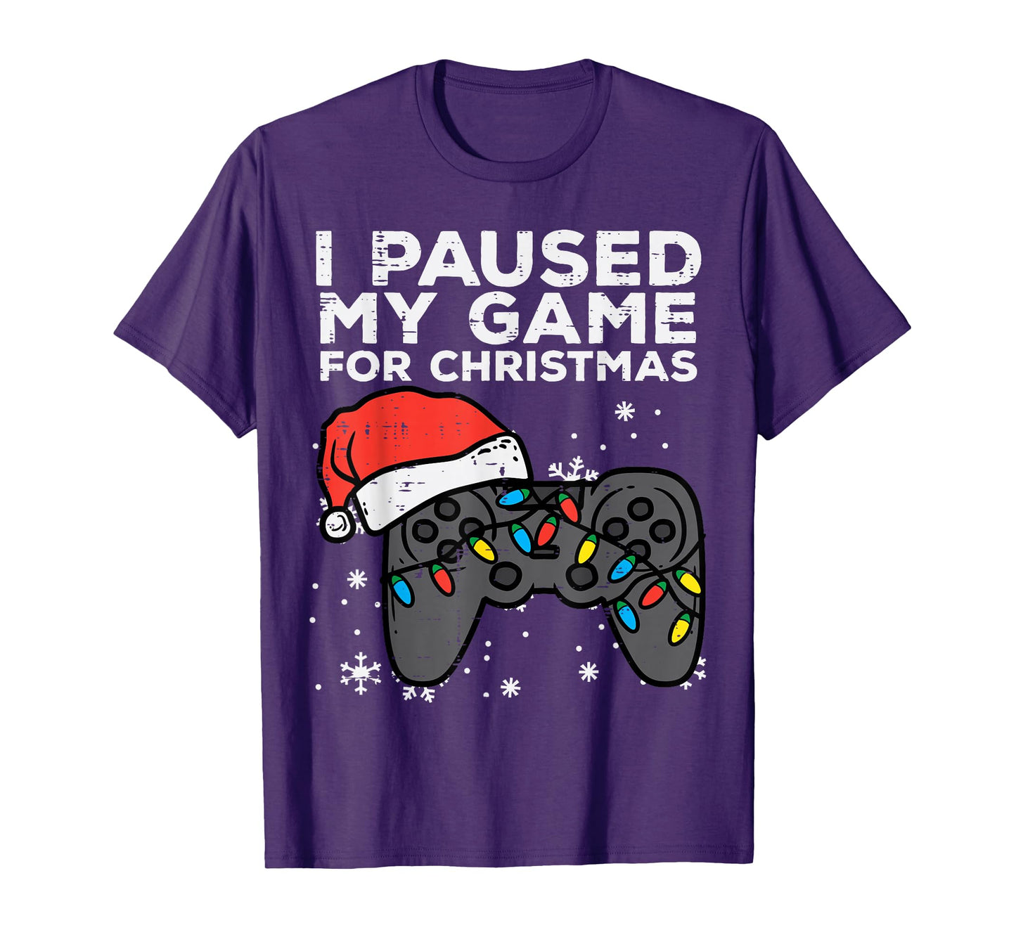Paused My Game Christmas Gamer Xmas Men Boys Kids Youth Teen T-Shirt