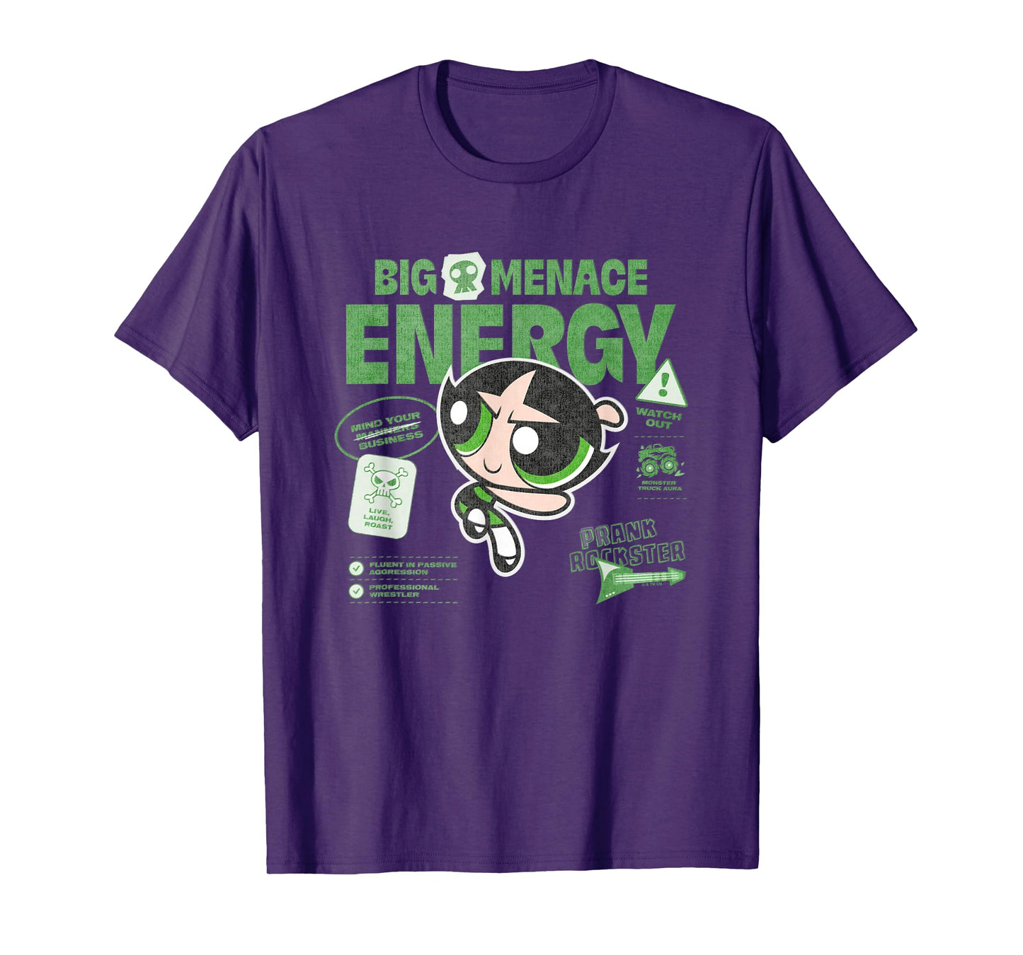 The Powerpuff Girls Buttercup Big Menace Energy Watch Out! T-Shirt