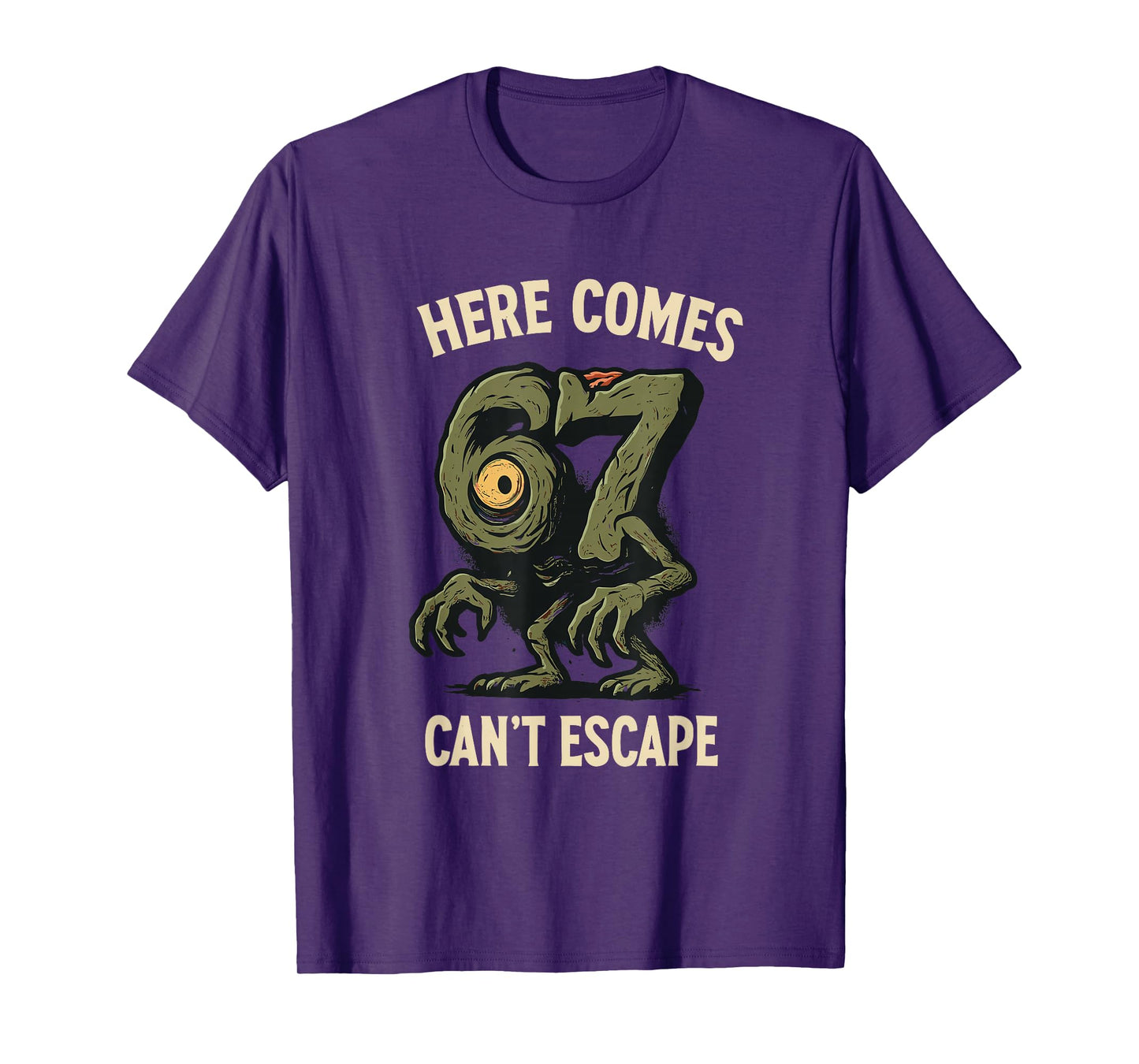 Cyclops Monster 6x7 Meme Haunted Number 67 Halloween Student T-Shirt
